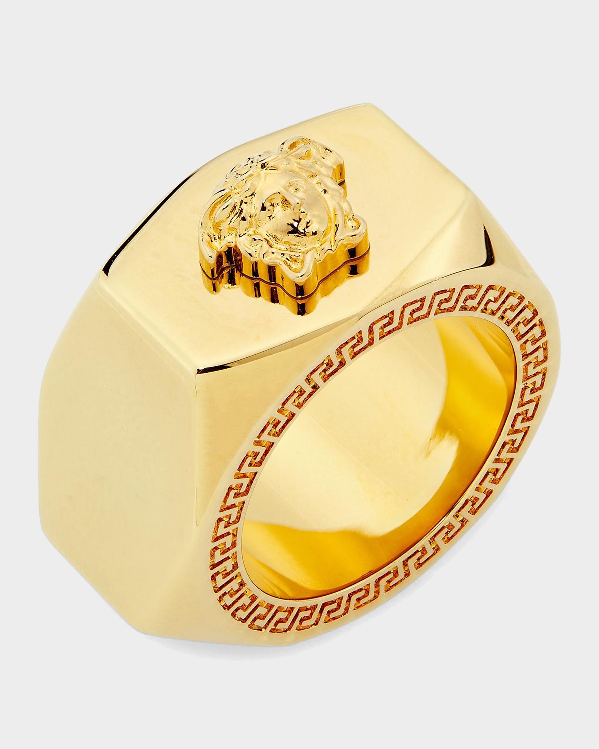 Versace Goldtone Medusa Head Ring