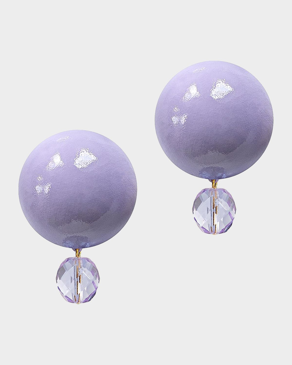 Saule Label Luna 18K-Gold-Plated, Wood & Glass Beaded Drop Earrings