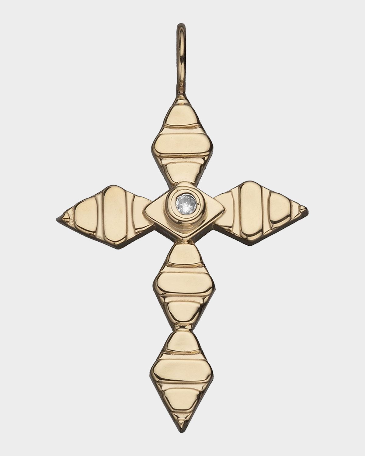 Jennifer Zeuner Vince 18K-Gold-Plated & 0.015 TCW Diamond Cross Charm