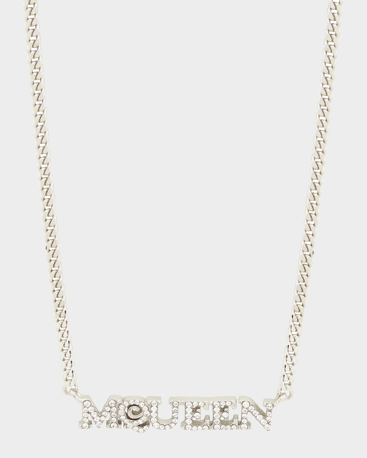 McQueen Crystal Logo Station Necklace