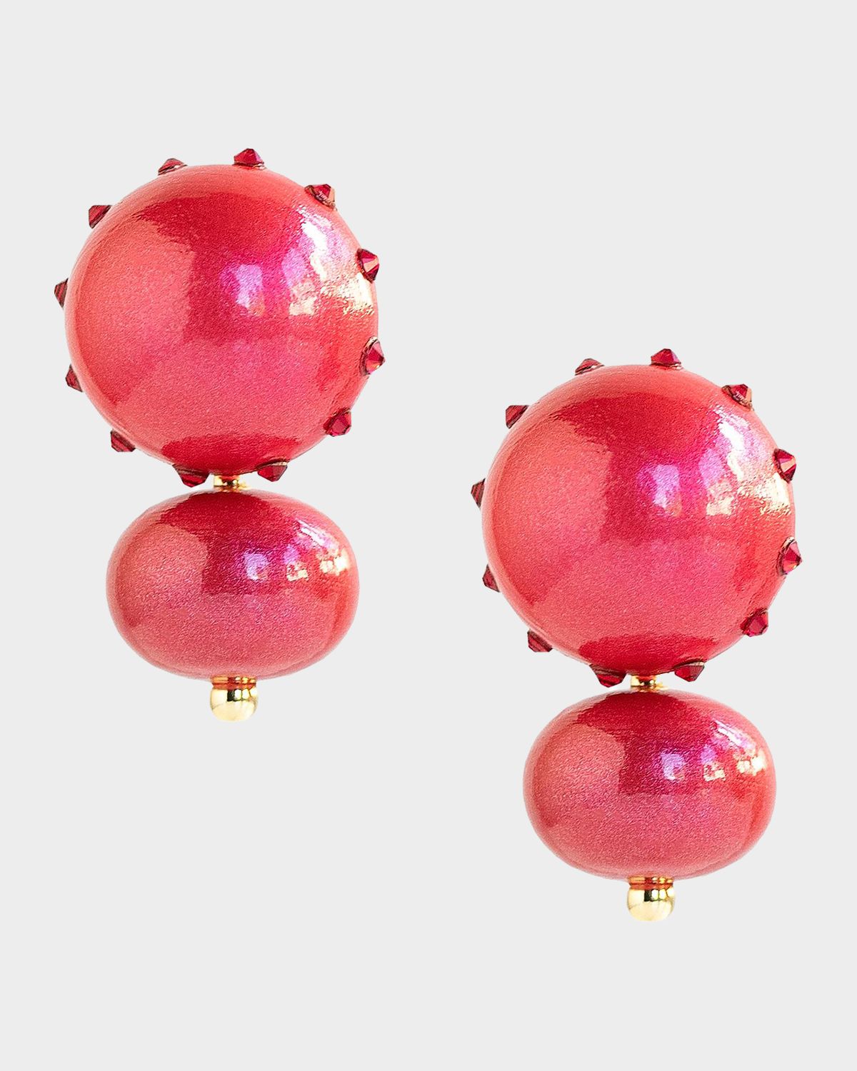 Saule Label Livia 18K-Gold-Plated, Wood & Crystal Drop Earrings