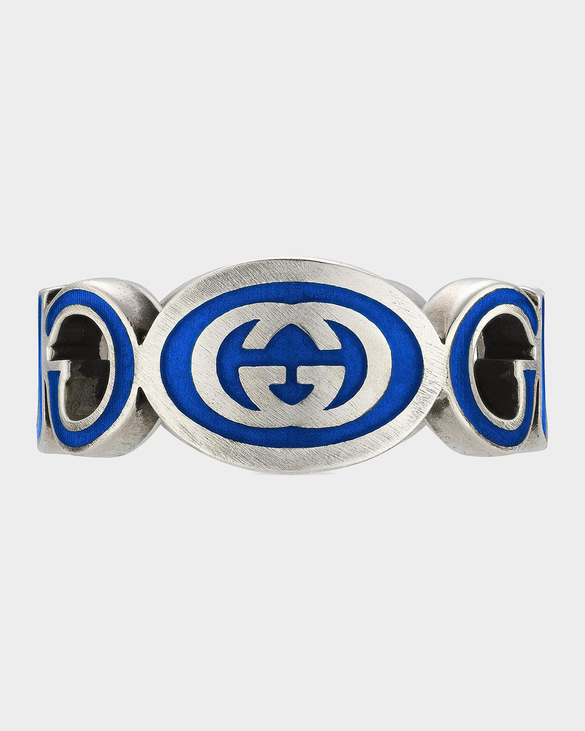 Gucci Interlocking G Sterling Silver & Enamel Ring