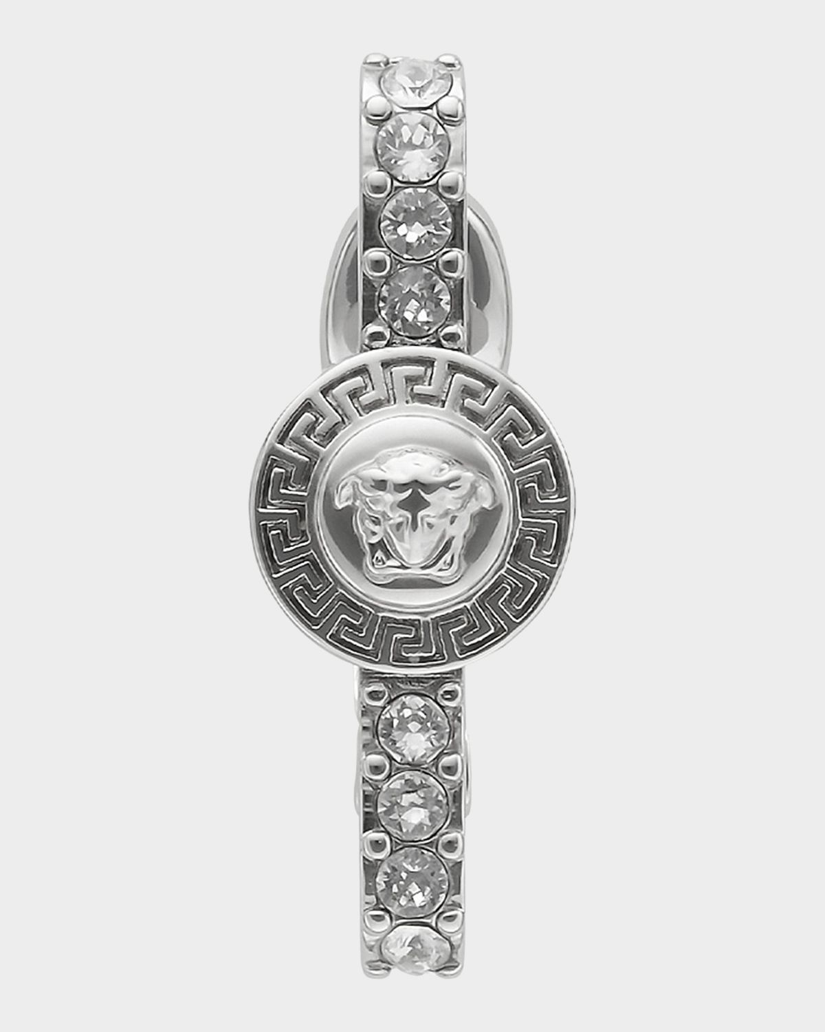 Versace Medusa Silvertone & Glass Crystal Earrings