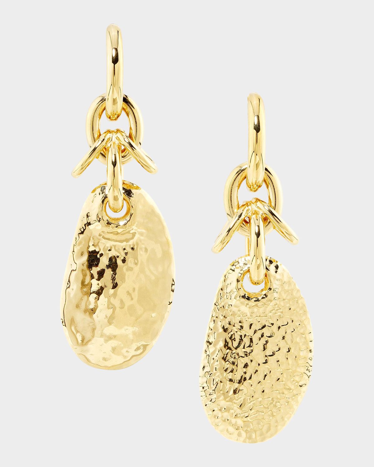 Chloe Hammered Disc Drop Earrings