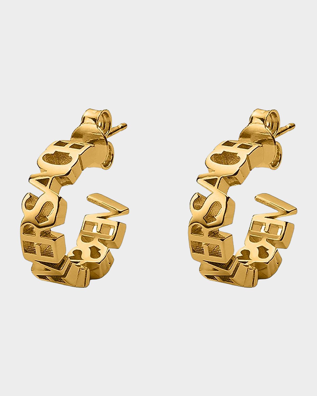Versace Goldtone "" Hoop Earrings