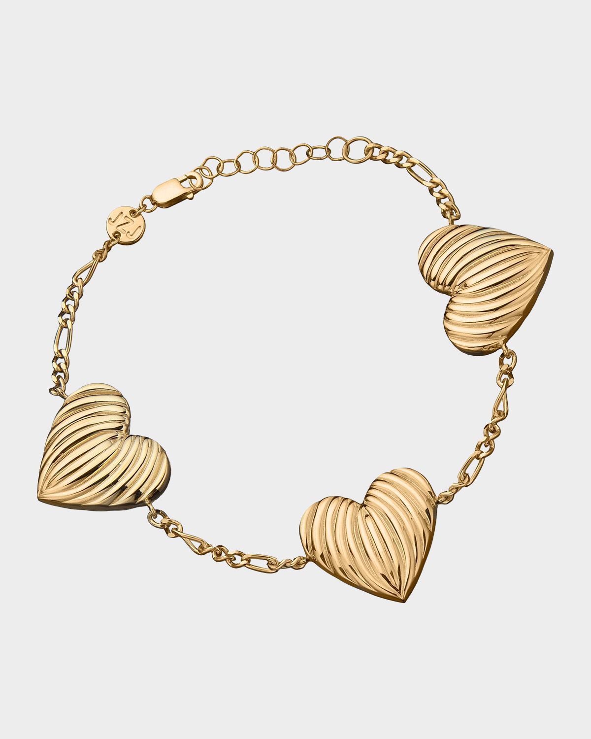 Jennifer Zeuner Luba Romy 18K-Gold-Plated Heart Charm Bracelet