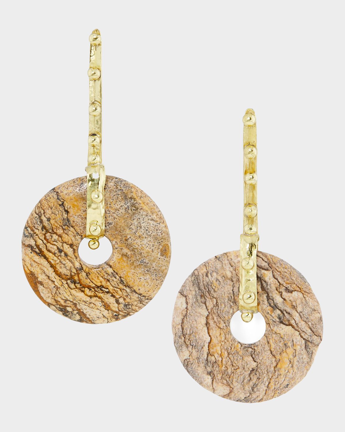 Ulla Johnson Isla Goldtone & Picture Jasper Drop Earrings