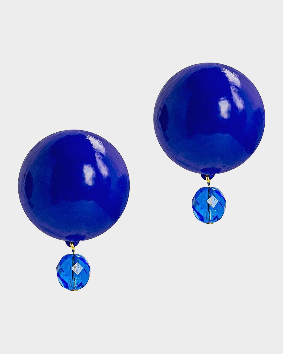 Saule Label Luna 18K Gold-Plated Wood and Glass Beaded Drop Earrings