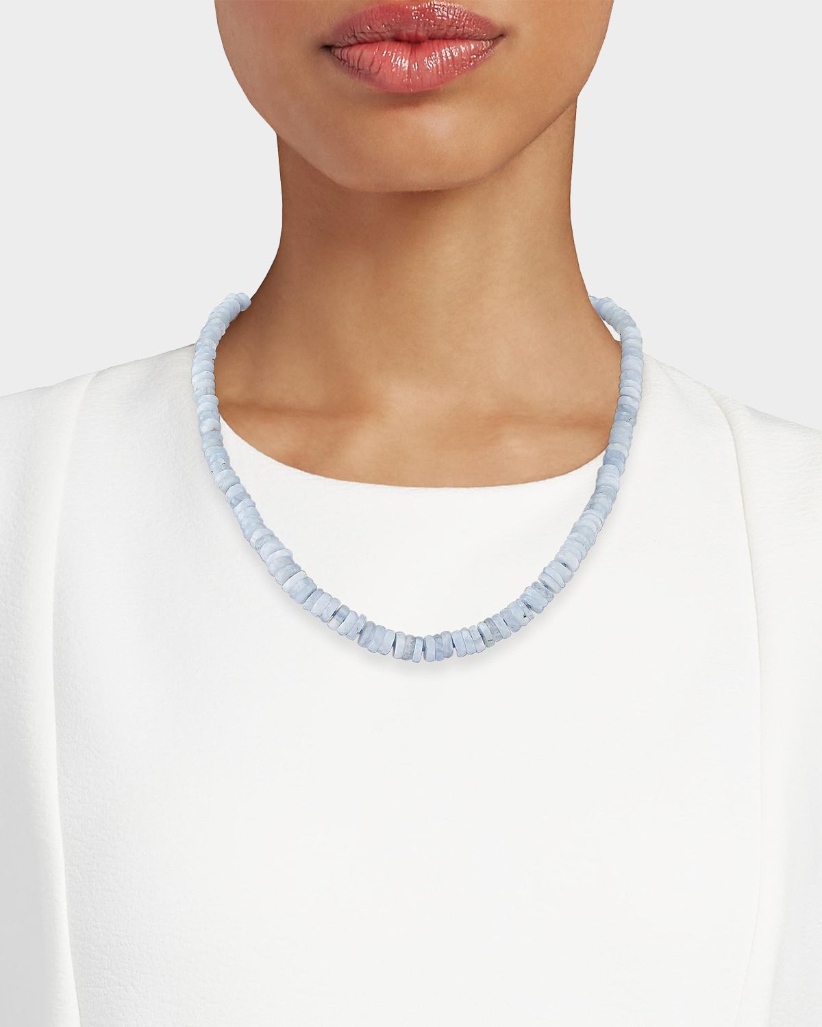 JIA JIA 14K Yellow Gold & Blue Lace Agate Beaded Necklace