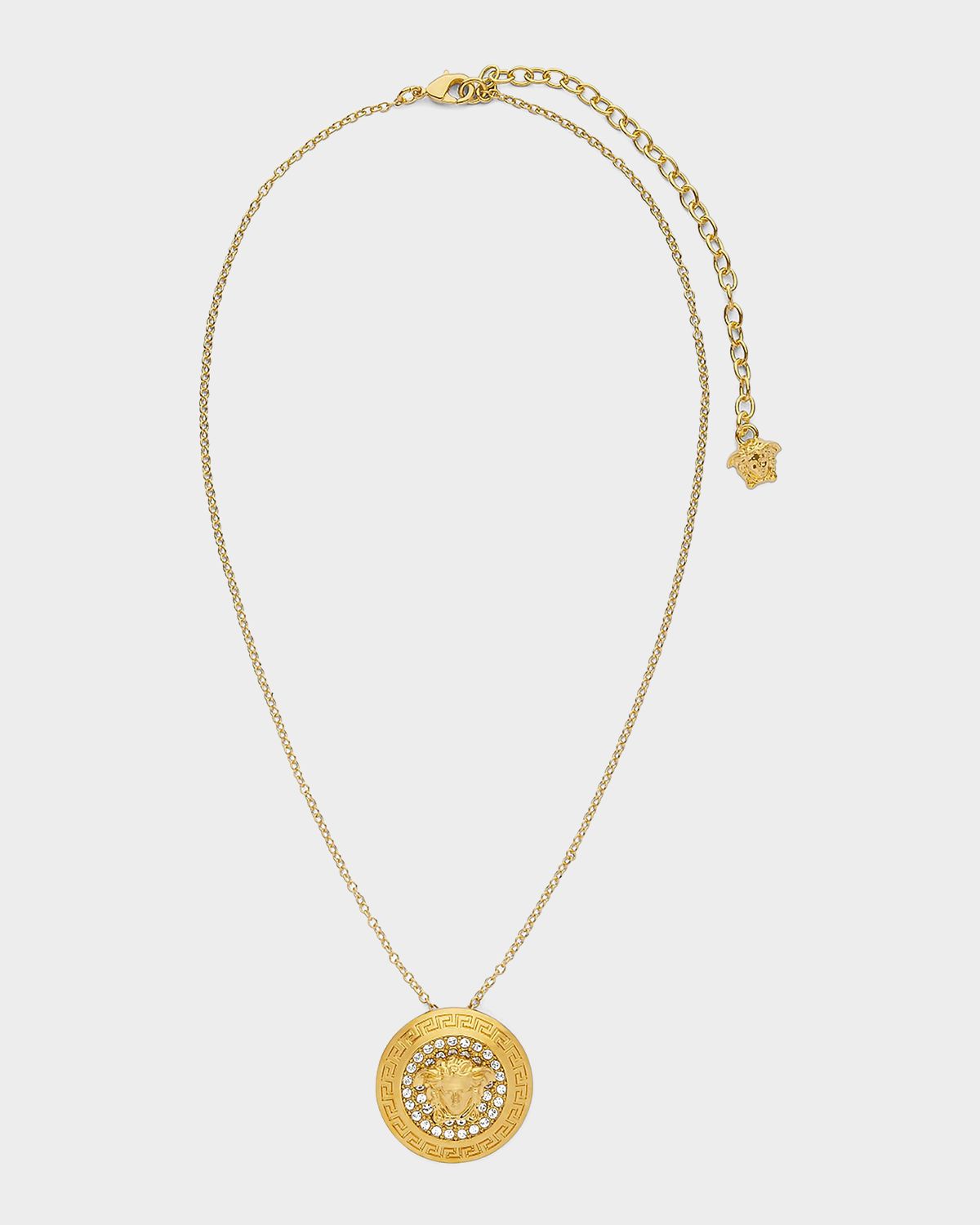 Versace Medusa Goldtone & Glass Pendant Necklace