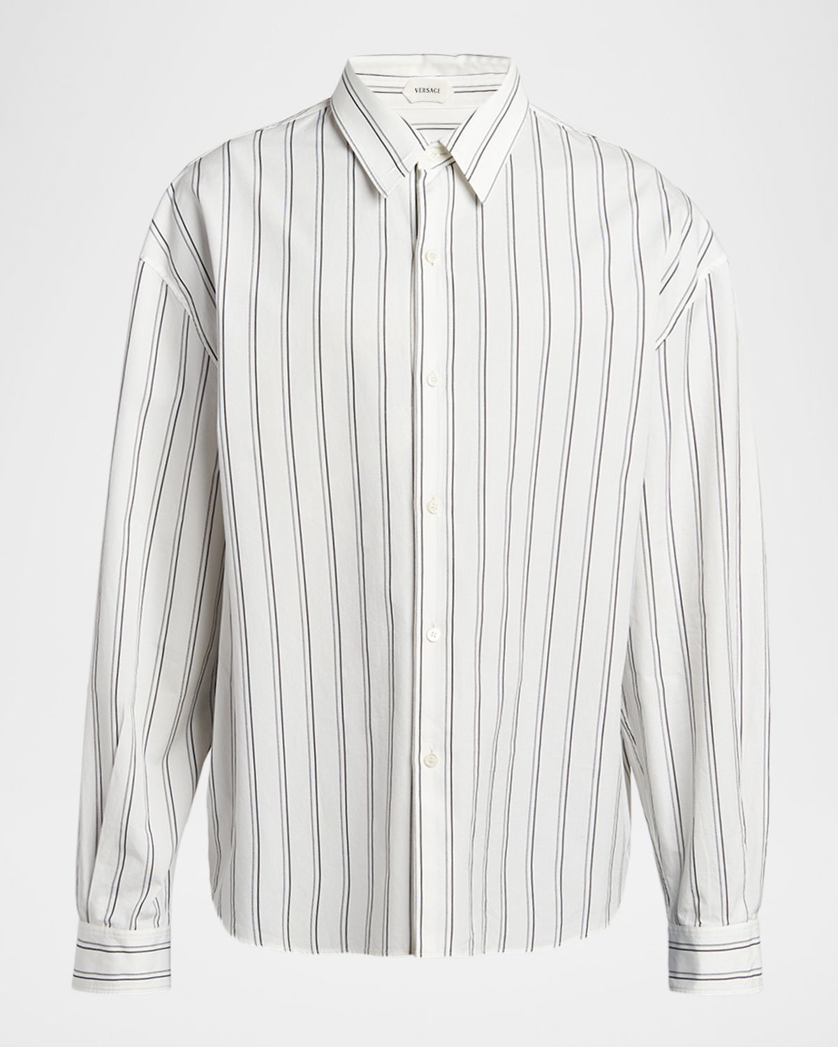 Versace Men 's Striped Cotton Button-Front Shirt | Thumbnail 6 Versace Men 's Striped Cotton Button-Front Shirt | Thumbnail 6