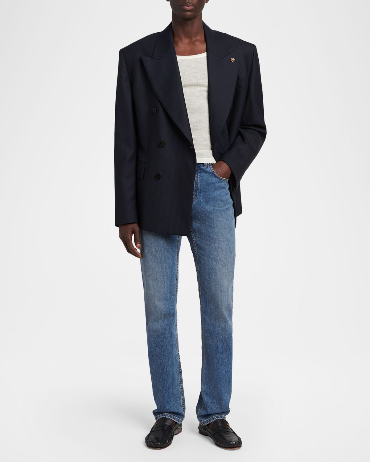 Versace Men 's Ribbed Wool Tank Top