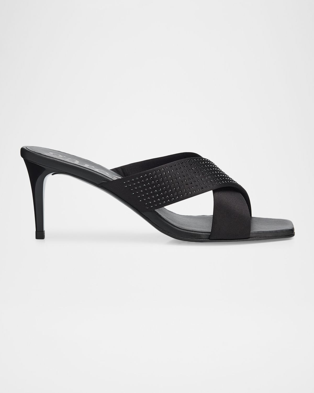 Pedro Garcia 60mm Idona Embellished Satin Crisscross Mules
