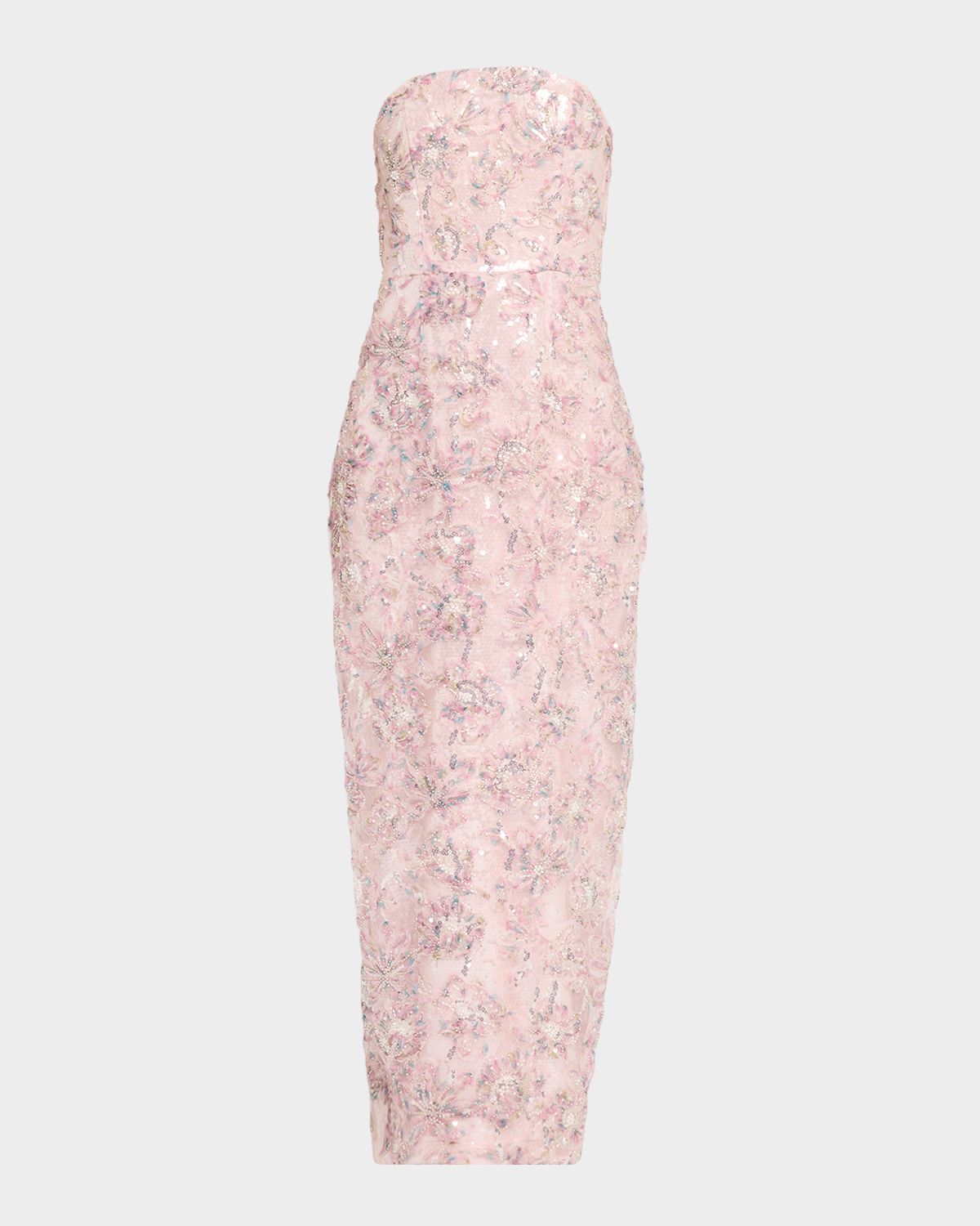 Milly Jasmine Strapless Beaded Column Gown