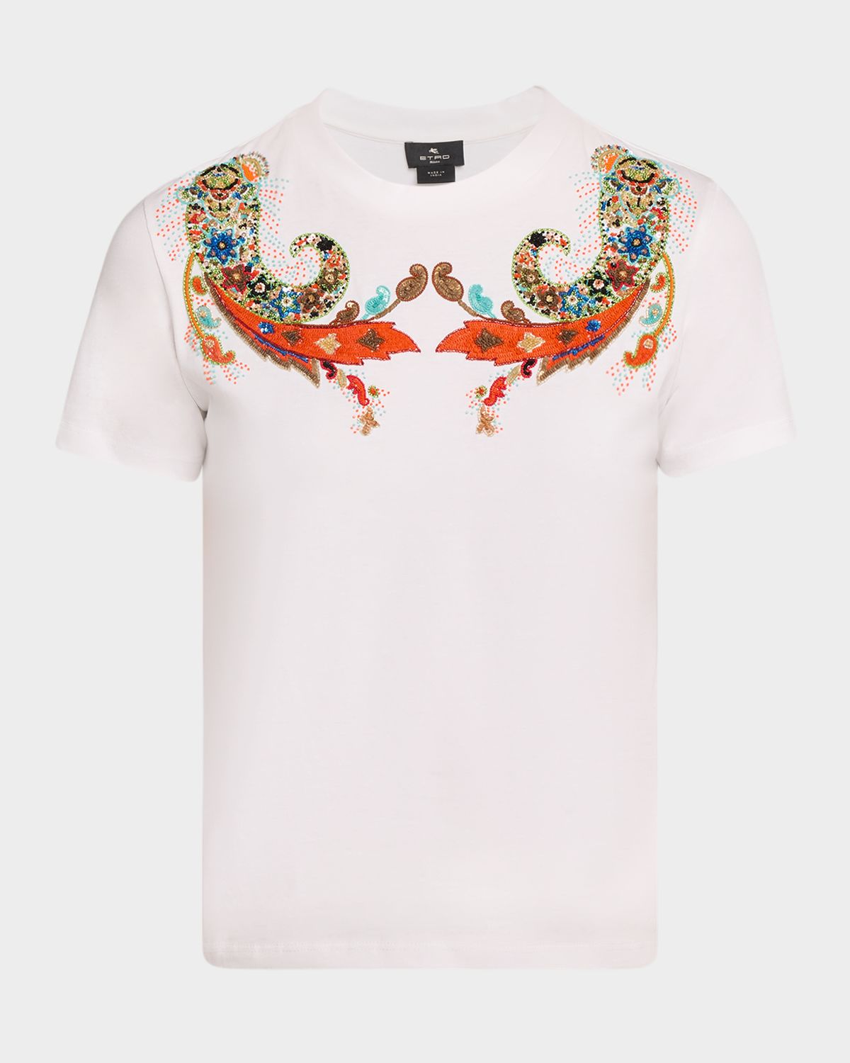 Etro Paisley Embellished Short-Sleeve T-Shirt