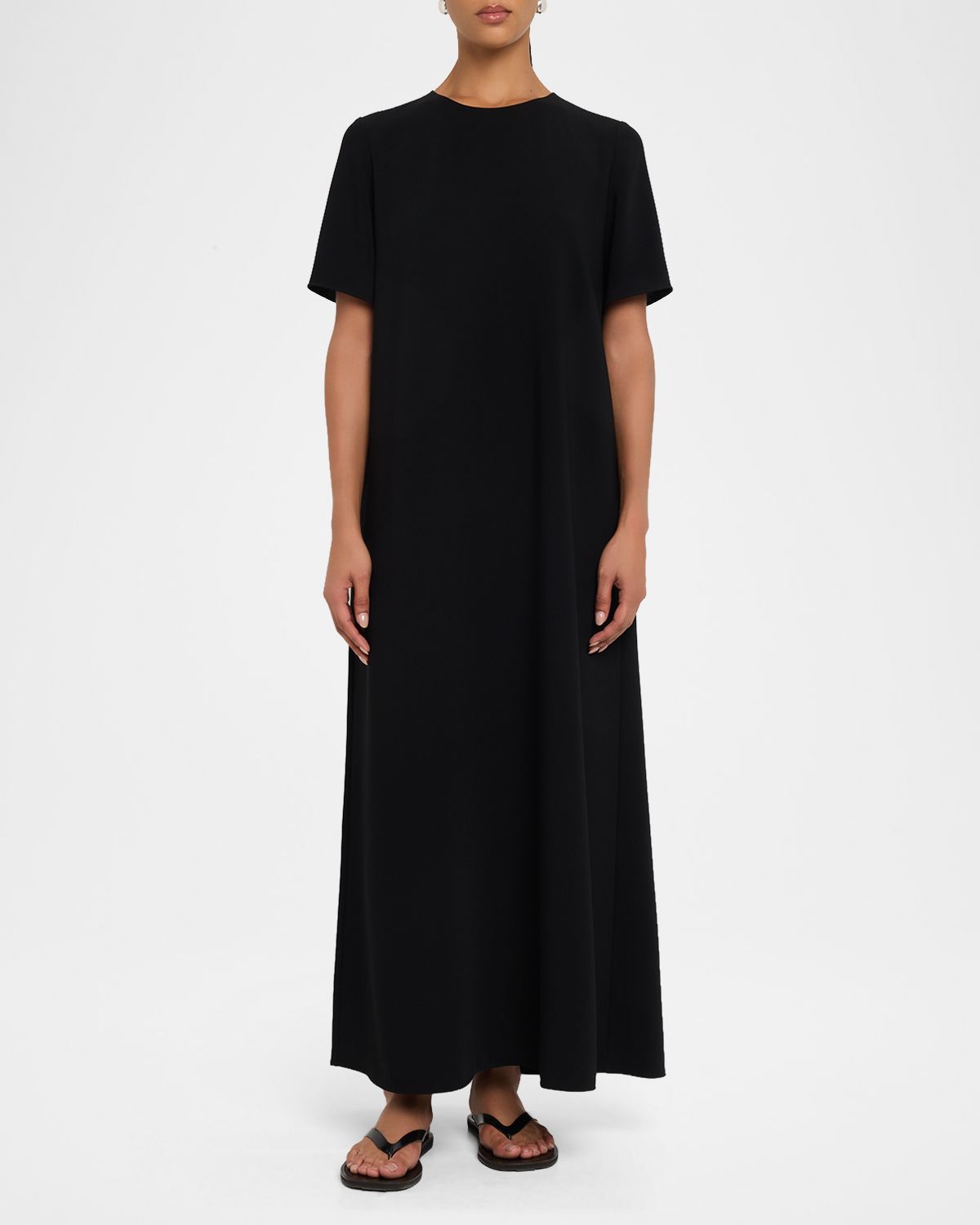 THE ROW Robi Short-Sleeve Cady Maxi Dress