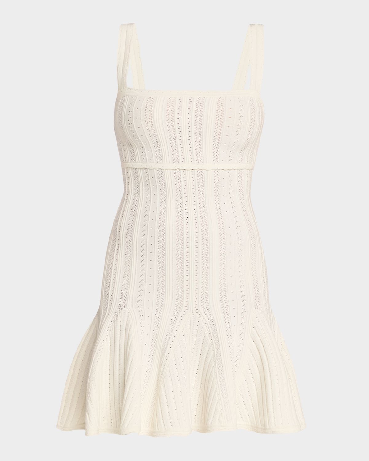LoveShackFancy Tabatha Pointelle Knit Mini Dress