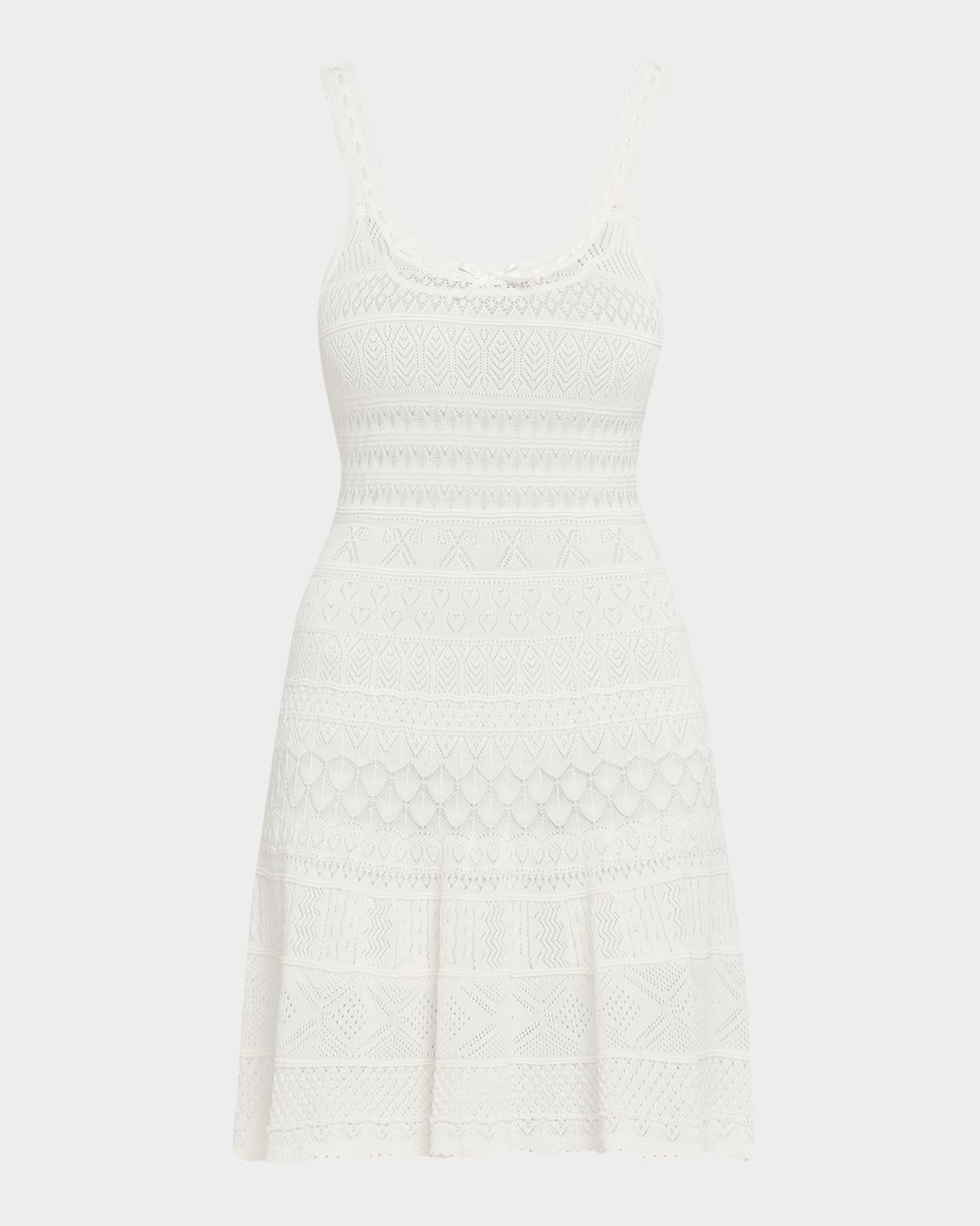 LoveShackFancy Darlena Fine Pointelle Knit Mini Dress