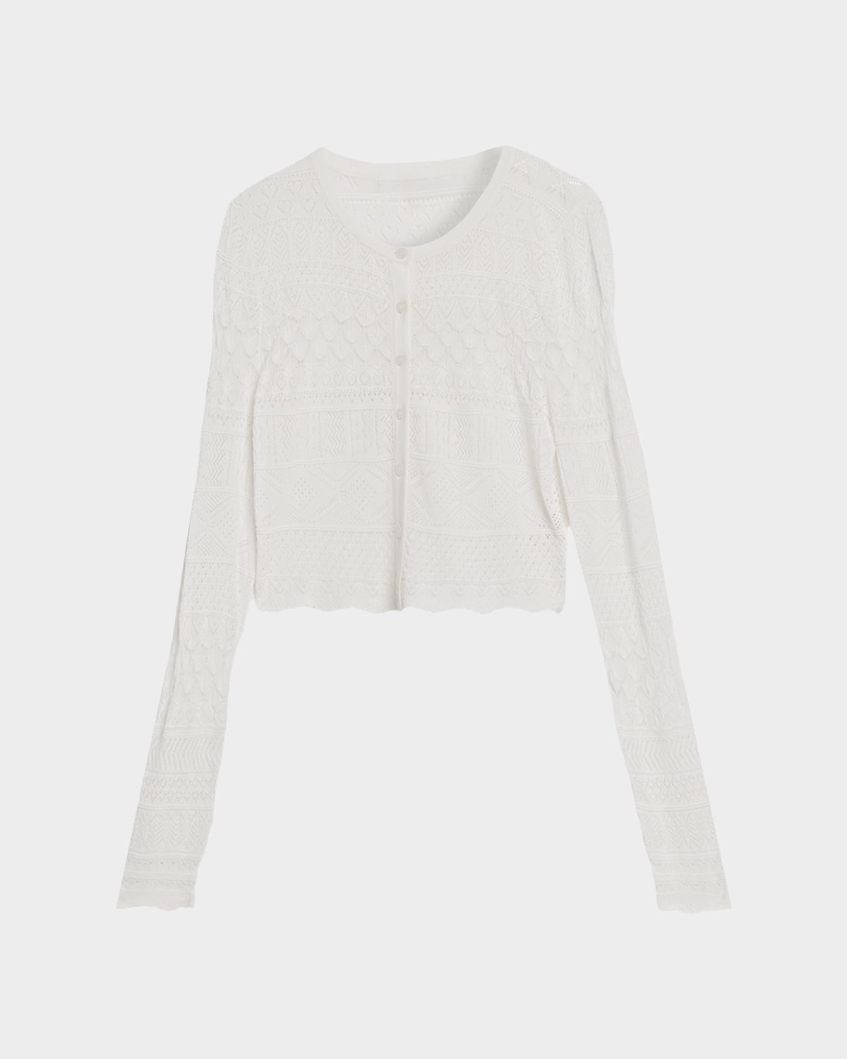 LoveShackFancy Brigette Pointelle Knit Cardigan