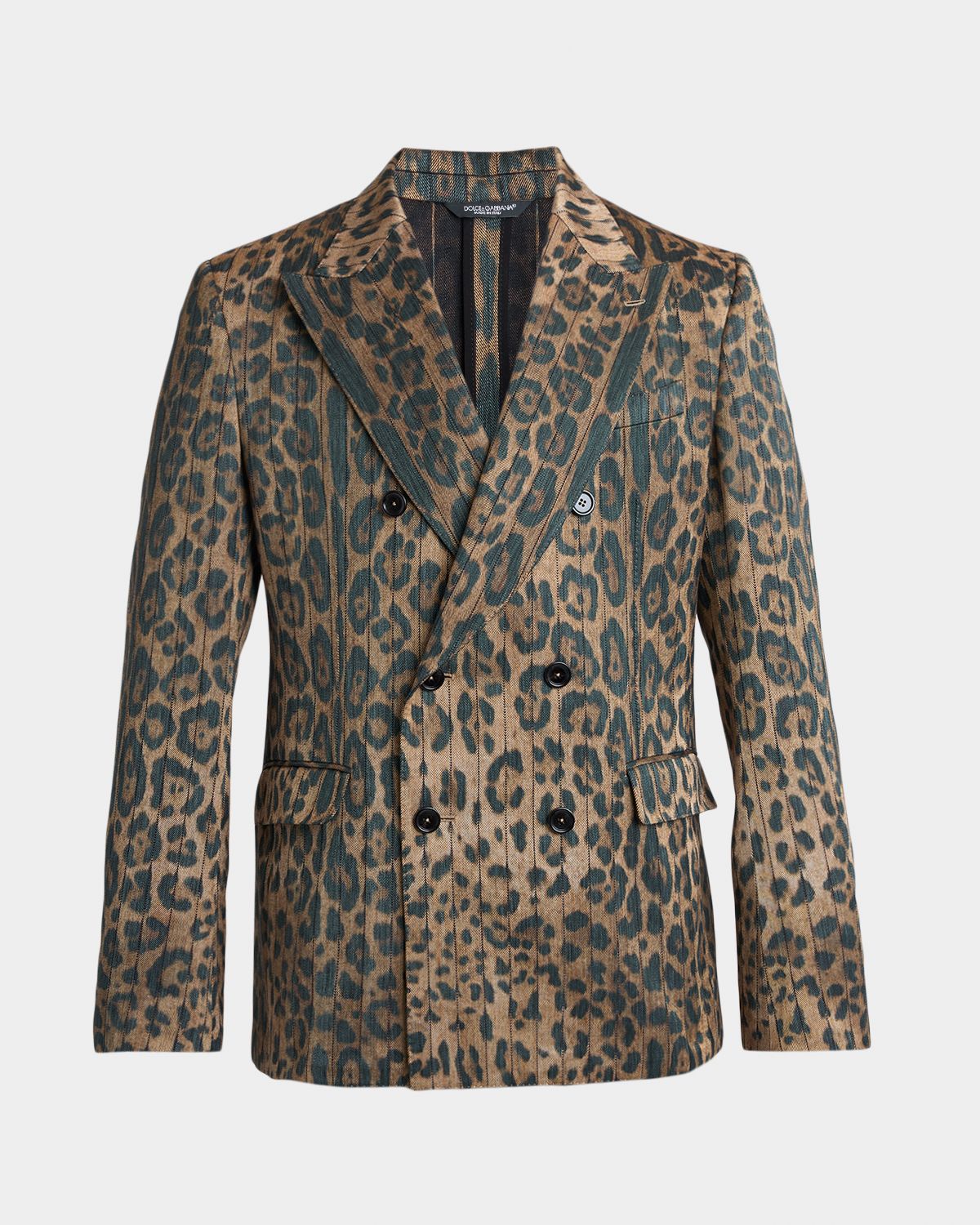Dolce & Gabbana Men 's Cheetah-Print Double-Breasted Blazer