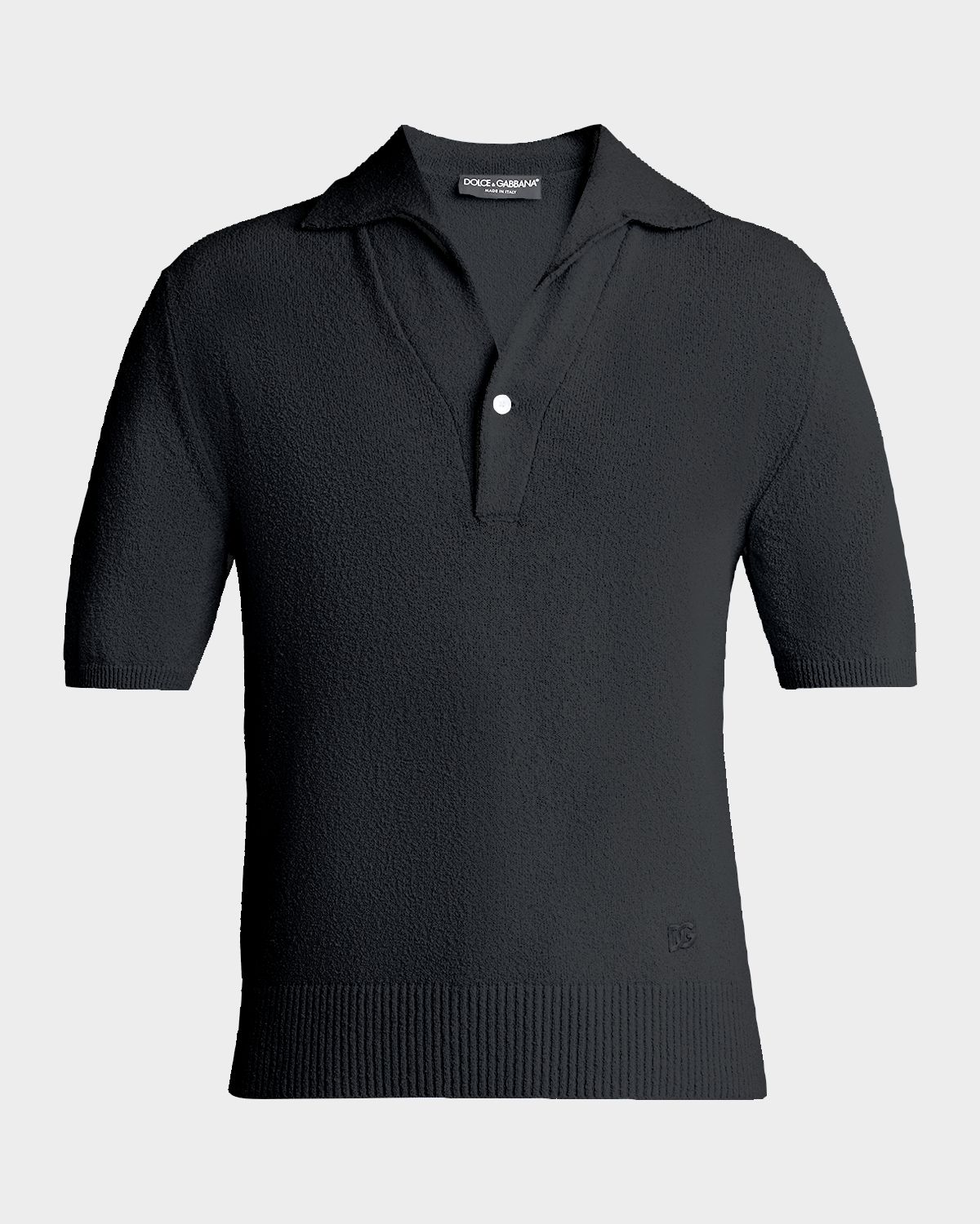 Dolce & Gabbana Men 's Texture-Knit V-Neck Polo Shirt