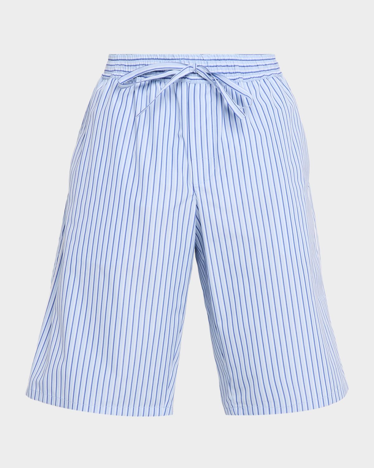 Dolce & Gabbana Men 's Cotton and Silk Pinstripe Poplin Drawstring Shorts