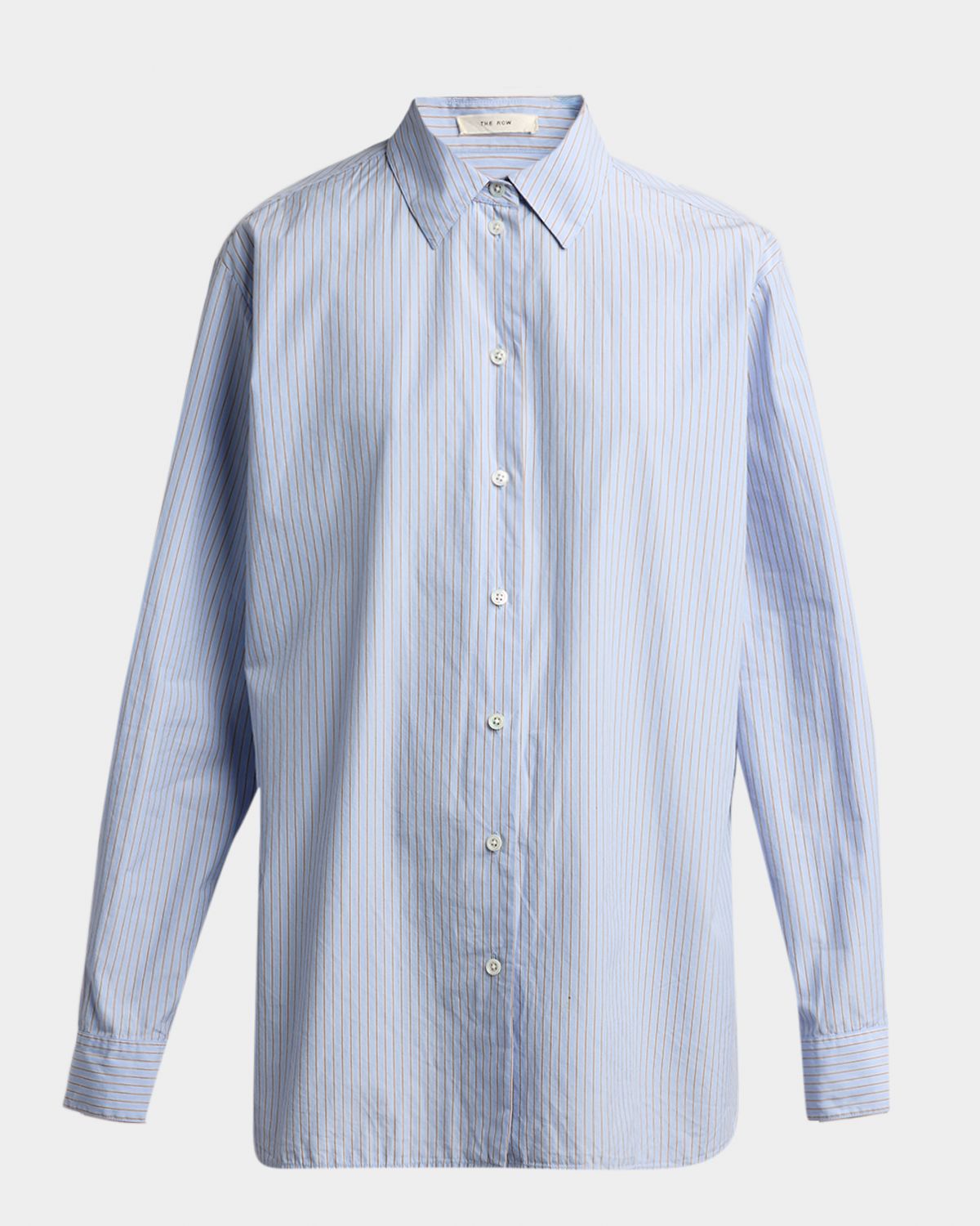THE ROW Sisilia Striped Cotton Poplin Button-Front Shirt