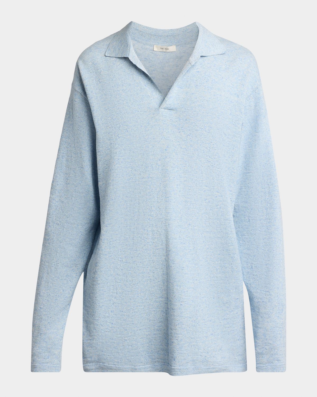 THE ROW Niosa Long-Sleeved Cotton & Linen Polo Top | Thumbnail 6 THE ROW Niosa Long-Sleeved Cotton & Linen Polo Top | Thumbnail 6