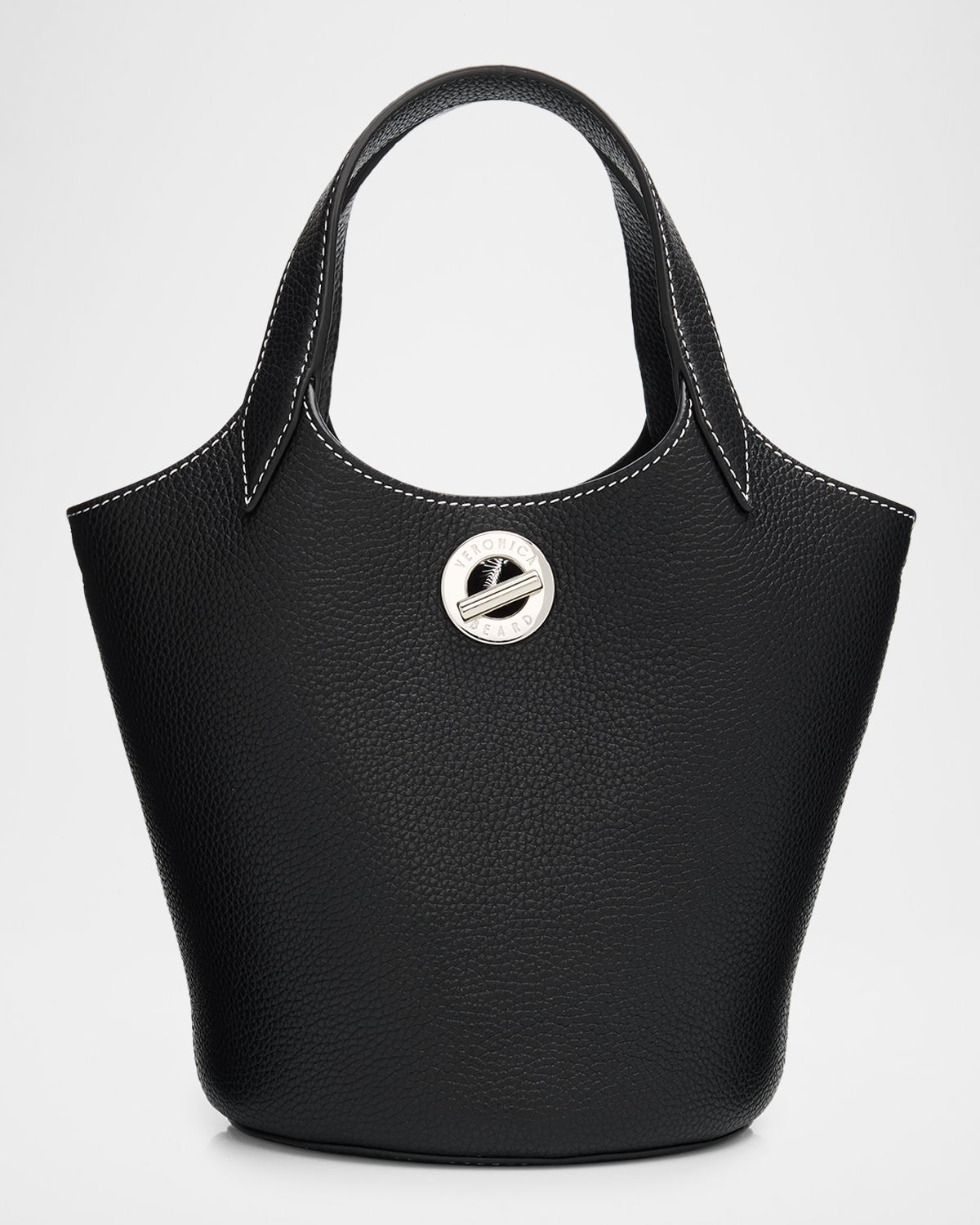 Veronica Beard Anchor Grain Leather Top-Handle Bag