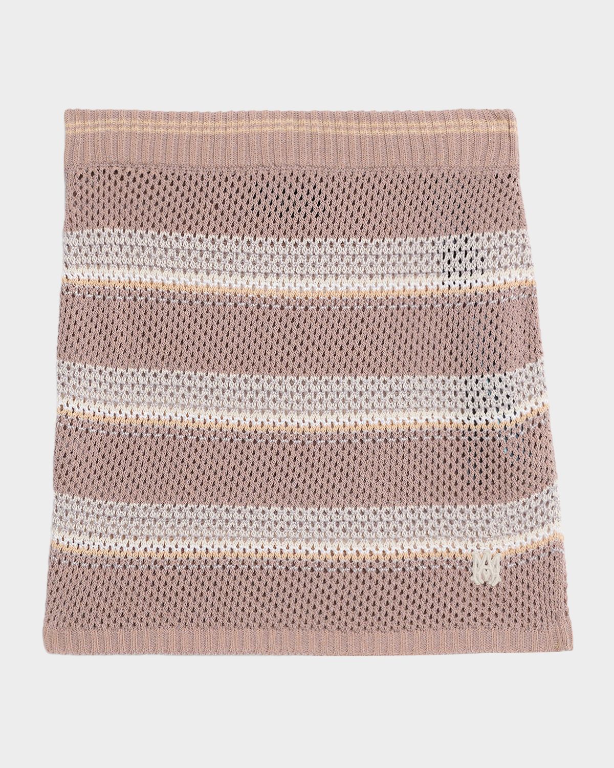 Amiri MA Stripe Crochet Knit Mini Skirt
