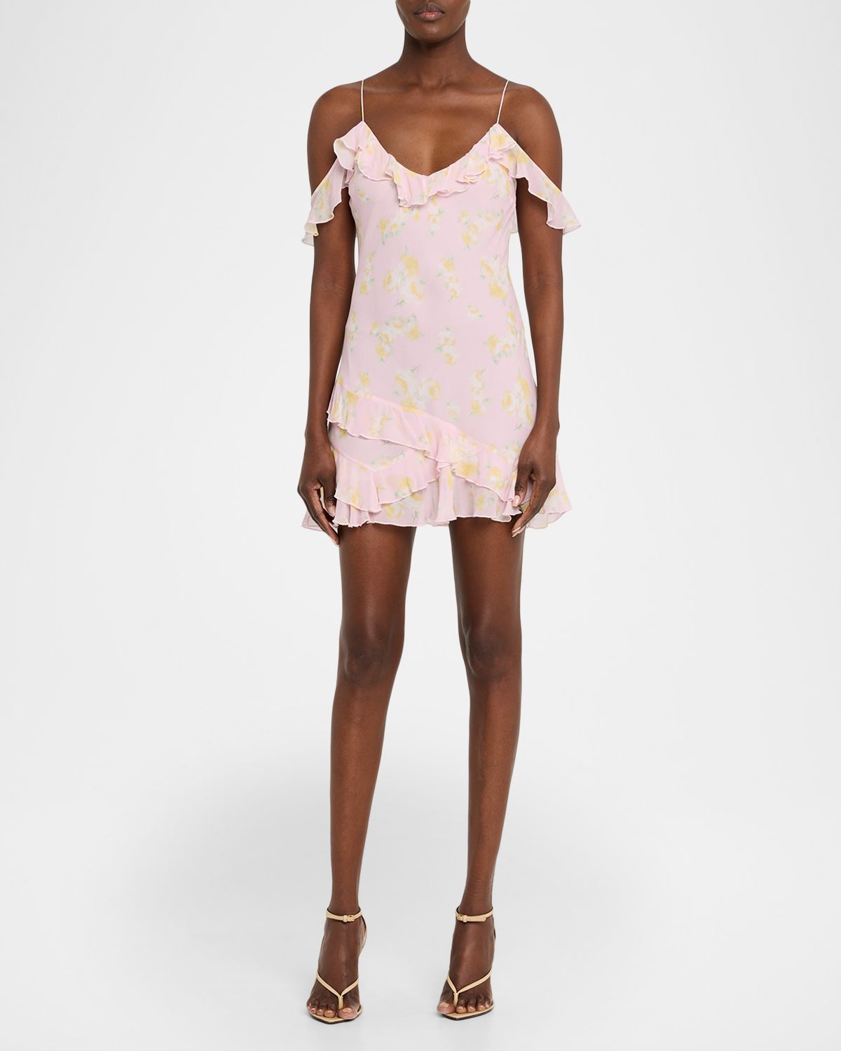 LoveShackFancy Timara Off-Shoulder Mini Dress