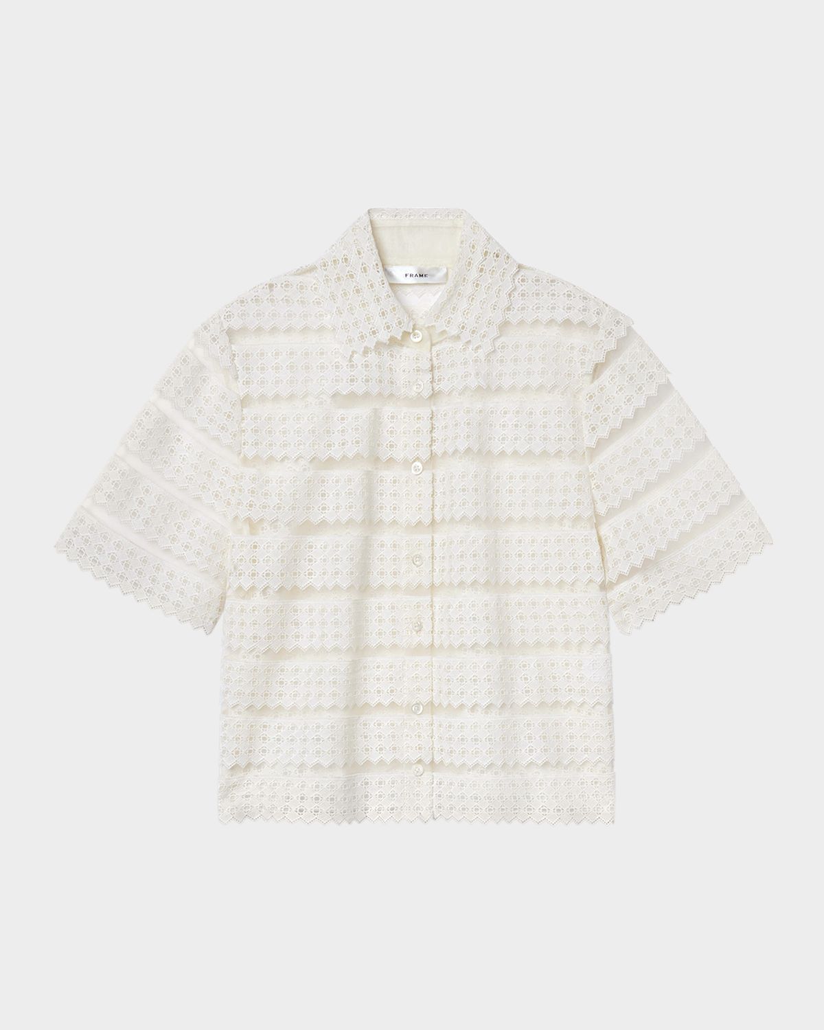 FRAME The Lattice Crochet Blouse