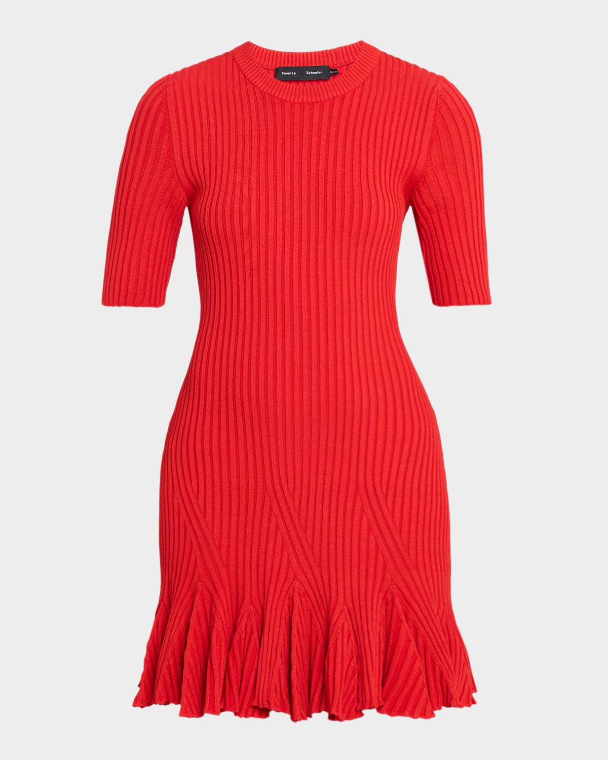 Proenza Schouler Leandra Rib Short-Sleeve Mini Dress