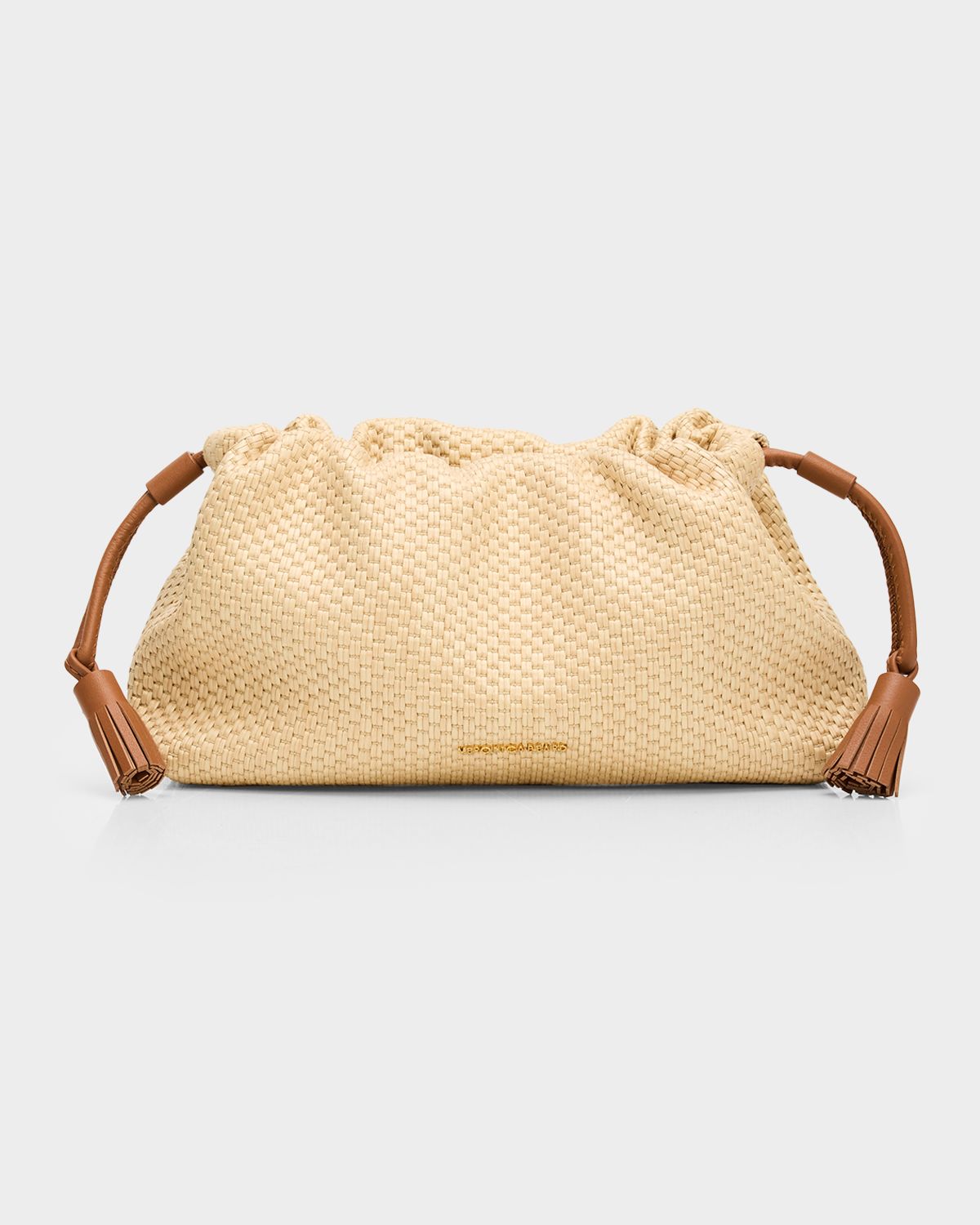 Veronica Beard Stash Small Raffia Drawstring Shoulder Bag