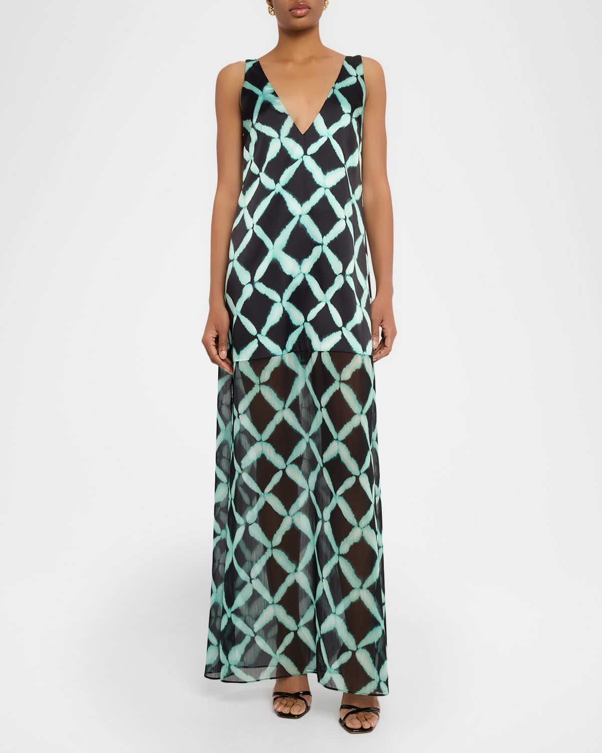 MISA Los Angeles Nina Lattice Maxi Dress