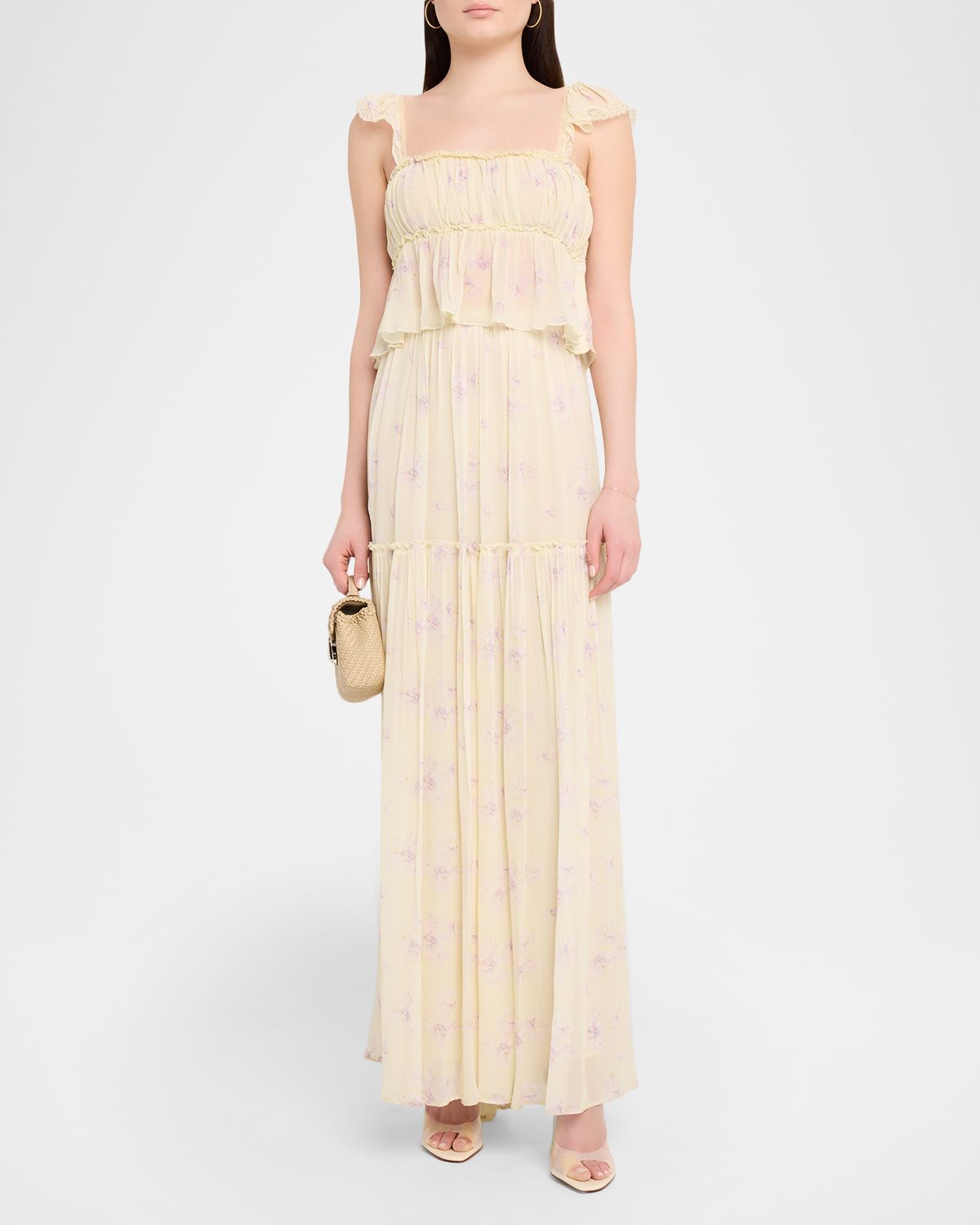 LoveShackFancy Positano Floral Maxi Skirt