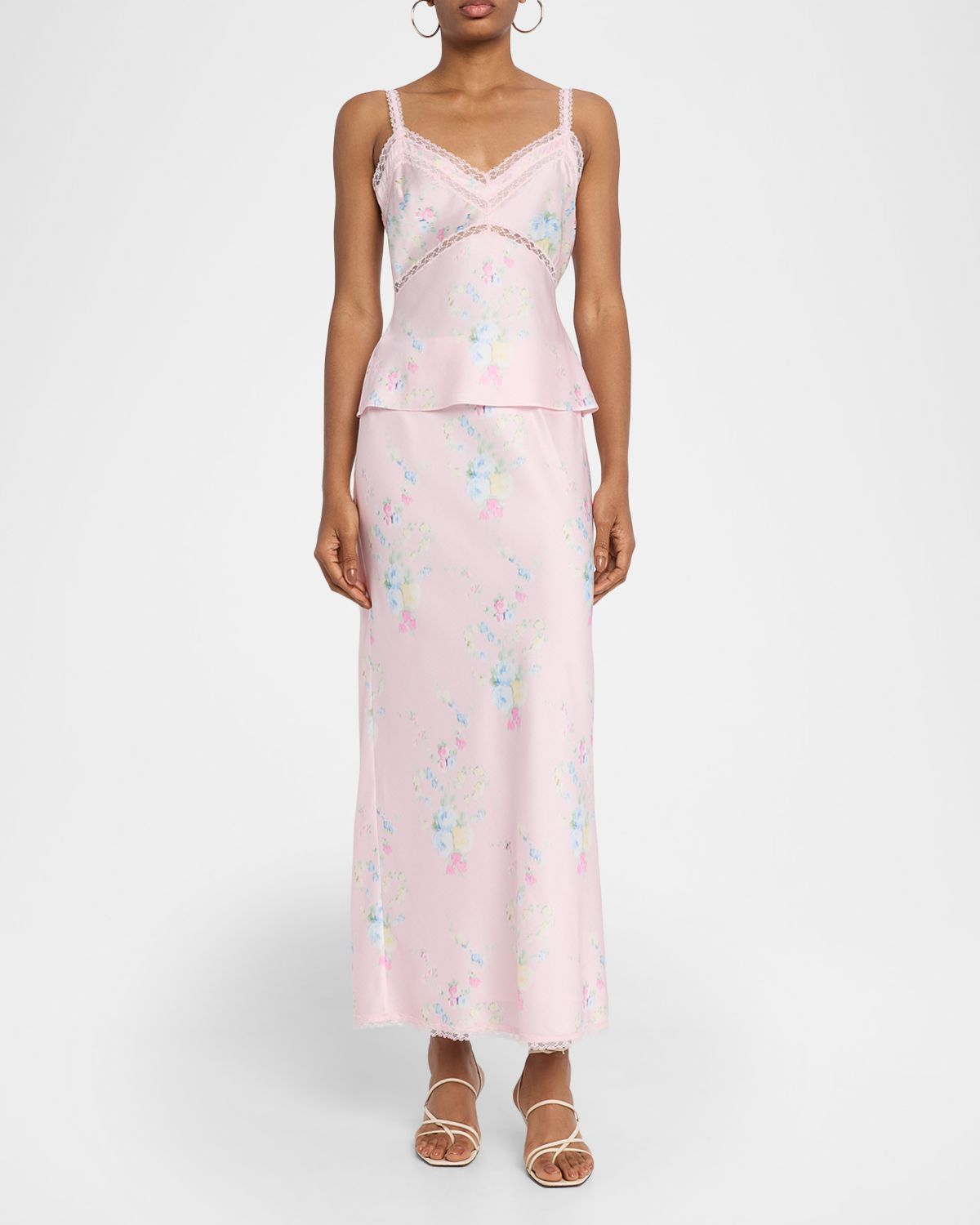 LoveShackFancy Kalo Satin Maxi Skirt