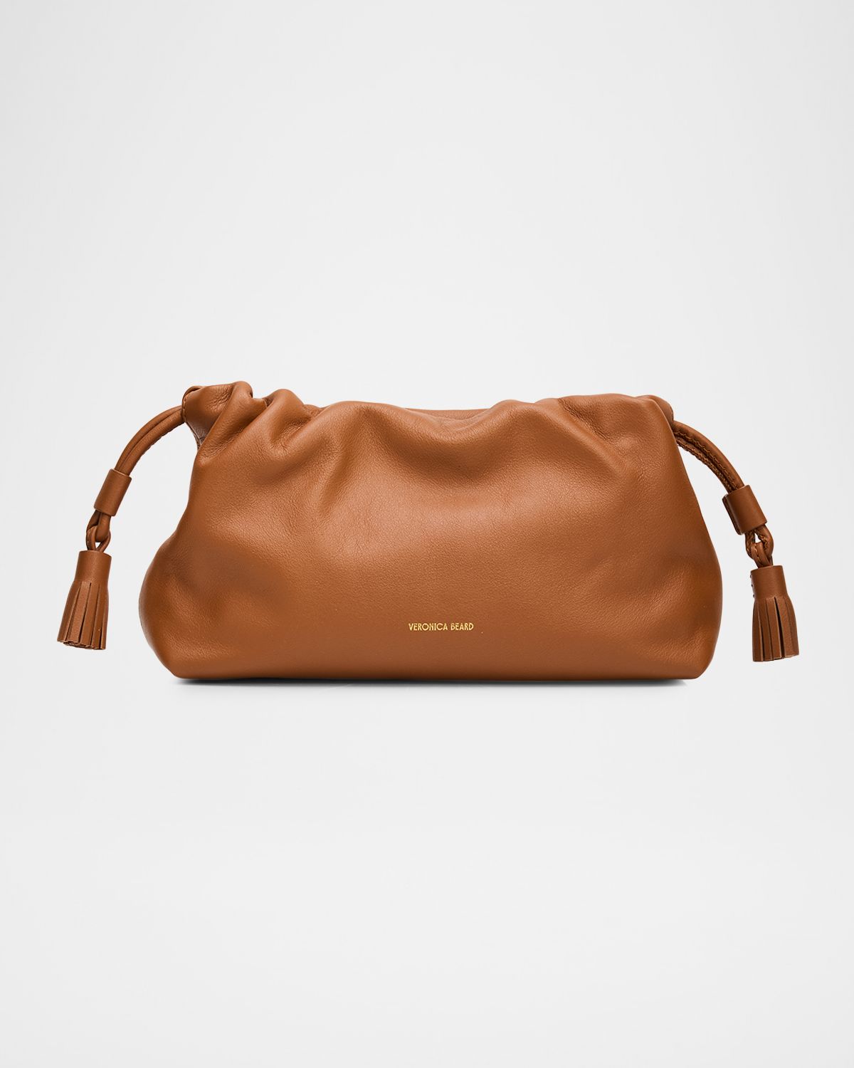 Veronica Beard Stash Small Drawstring Leather Clutch Bag