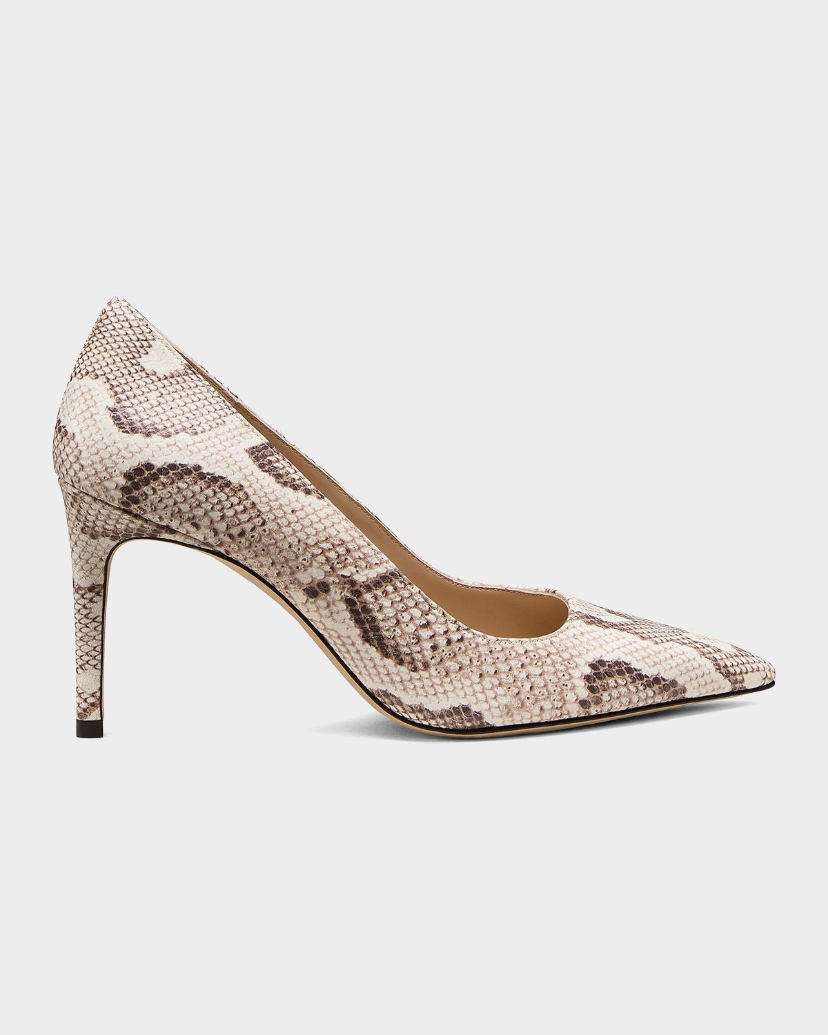 Stuart Weitzman 85mm Stuart Power Snake-Embossed Leather Pumps