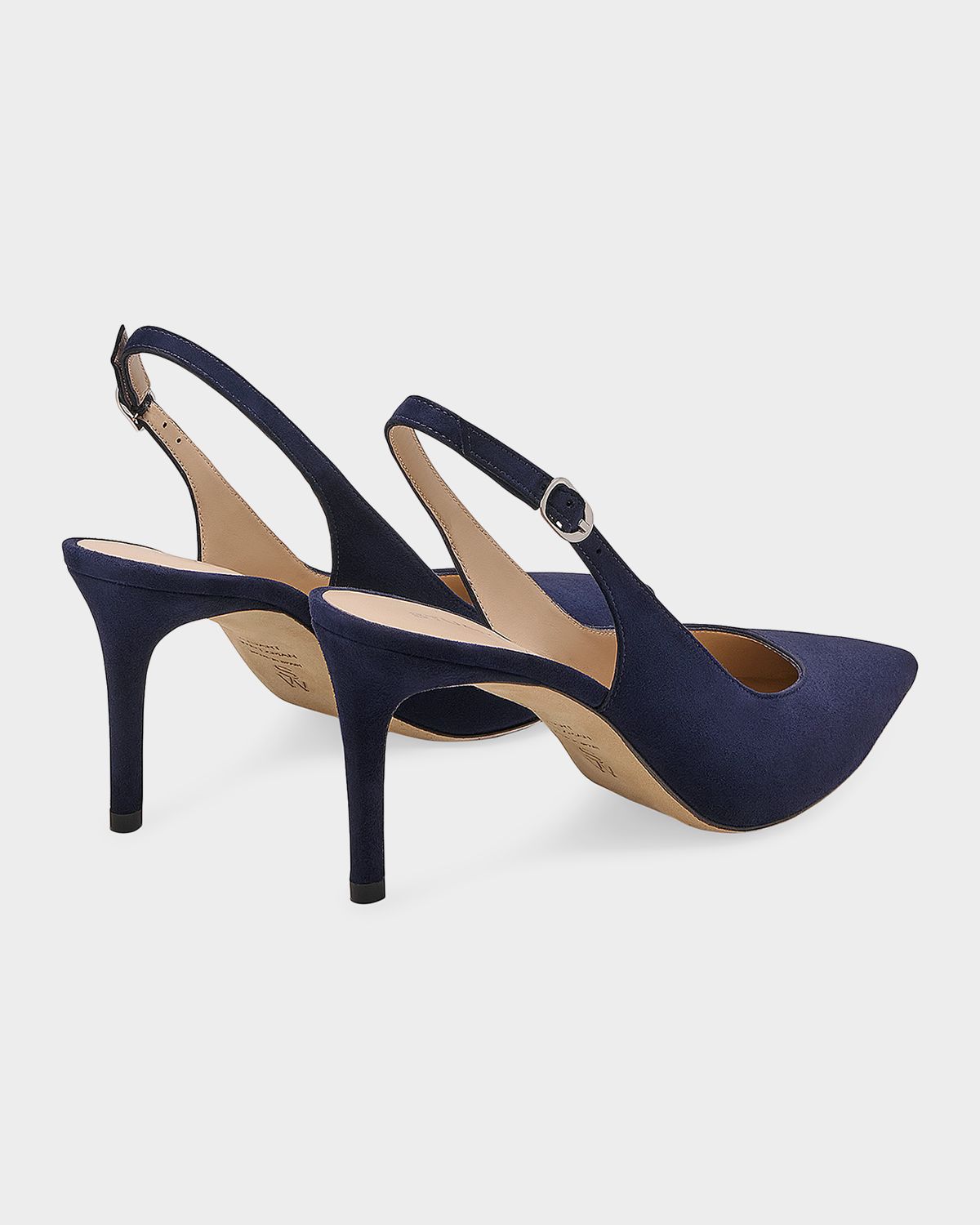 Stuart Weitzman 75mm Stuart Power Suede Slingback Pumps
