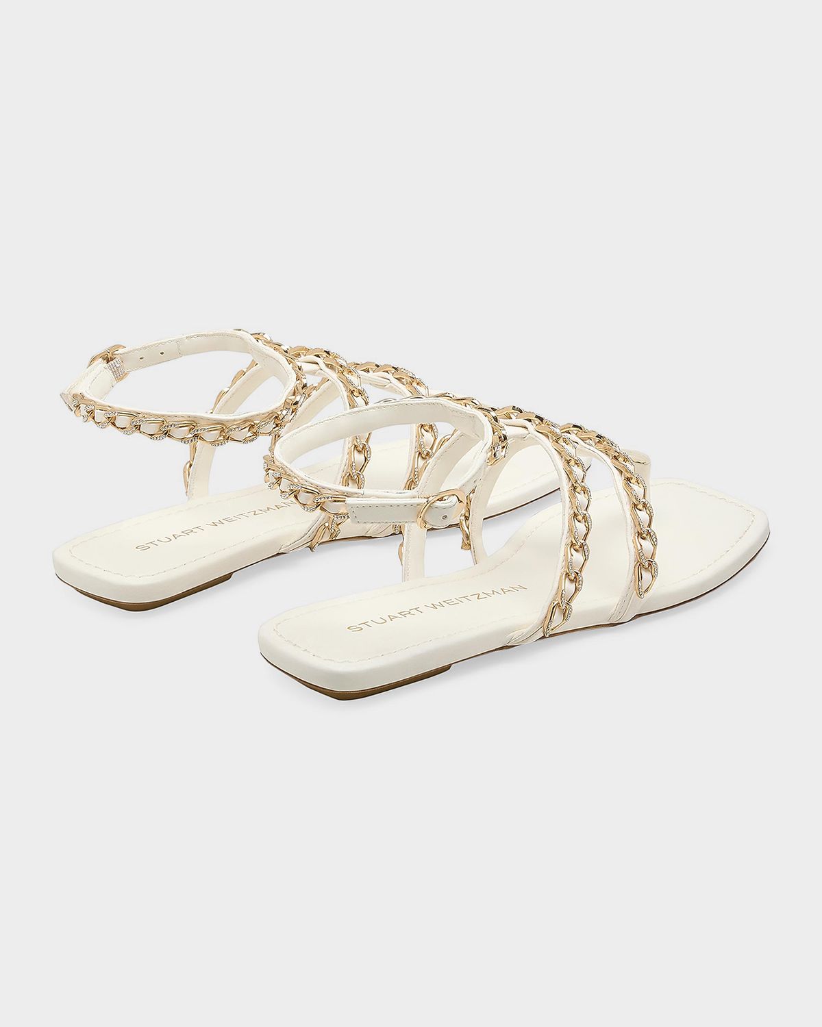 Stuart Weitzman Soluxe Crystal Leather Caged Sandals