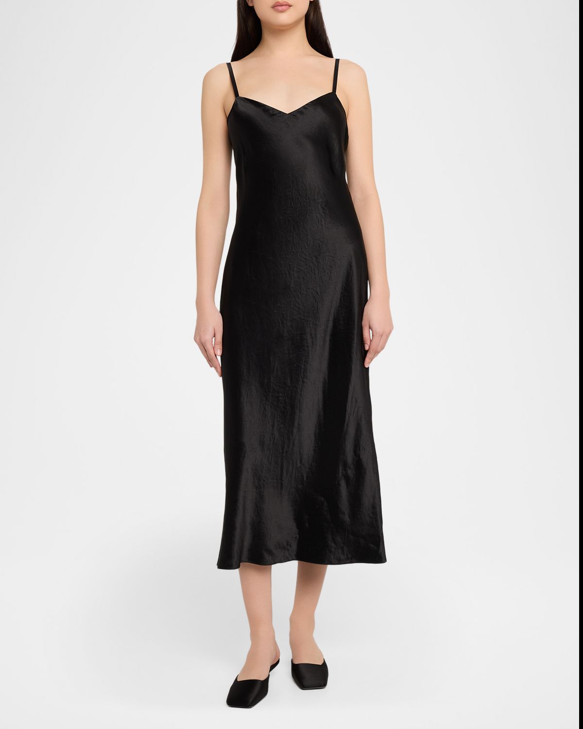 Vince Satin V-Neck Slip Dress