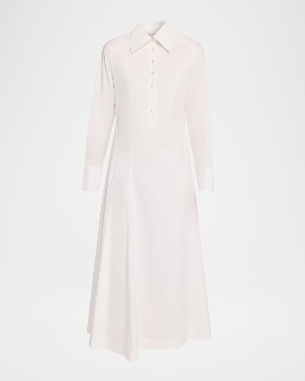 Rosie Assoulin Groovy Cotton Poplin Maxi Shirtdress
