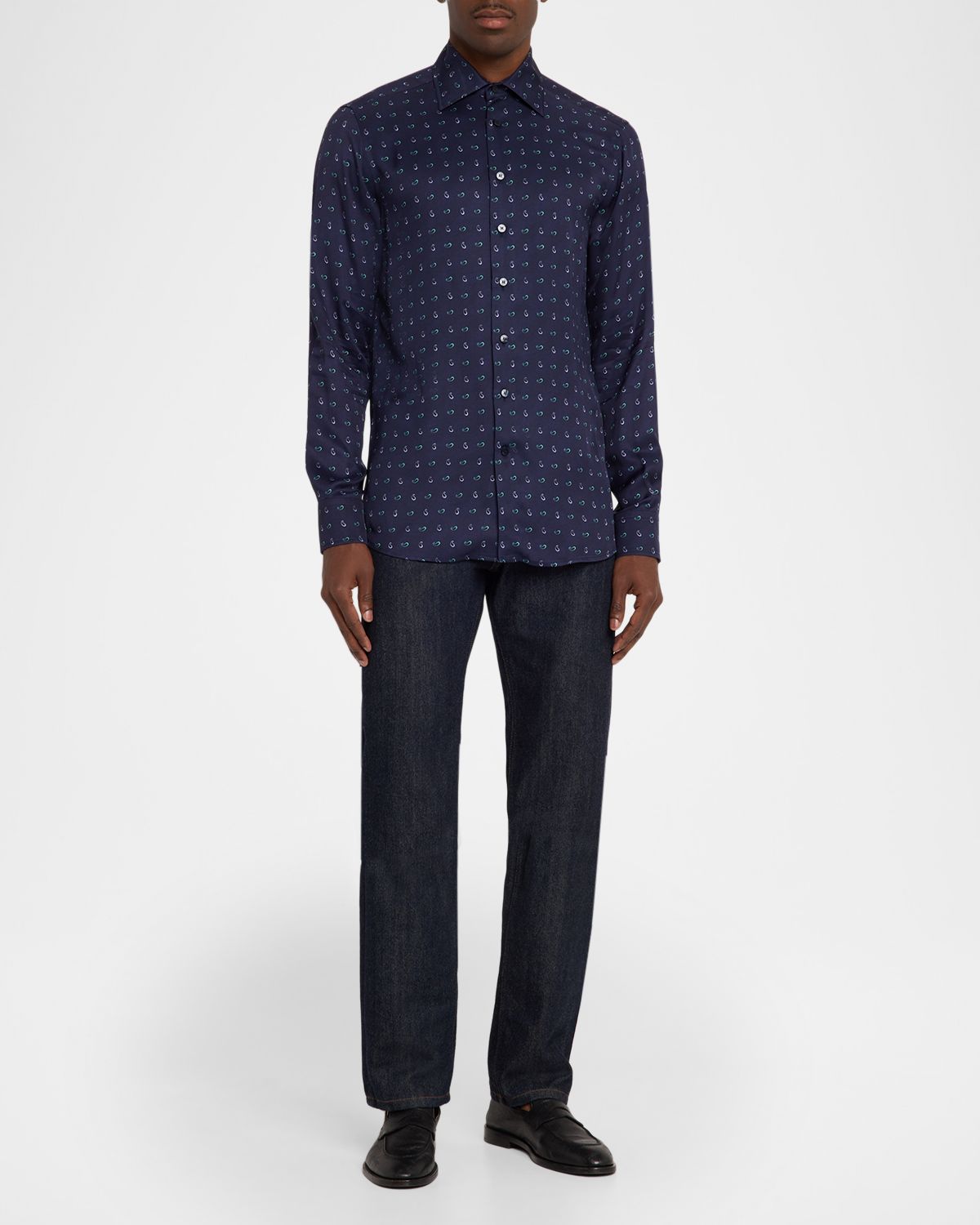 Etro Men 's Micro Paisley Twill Shirt