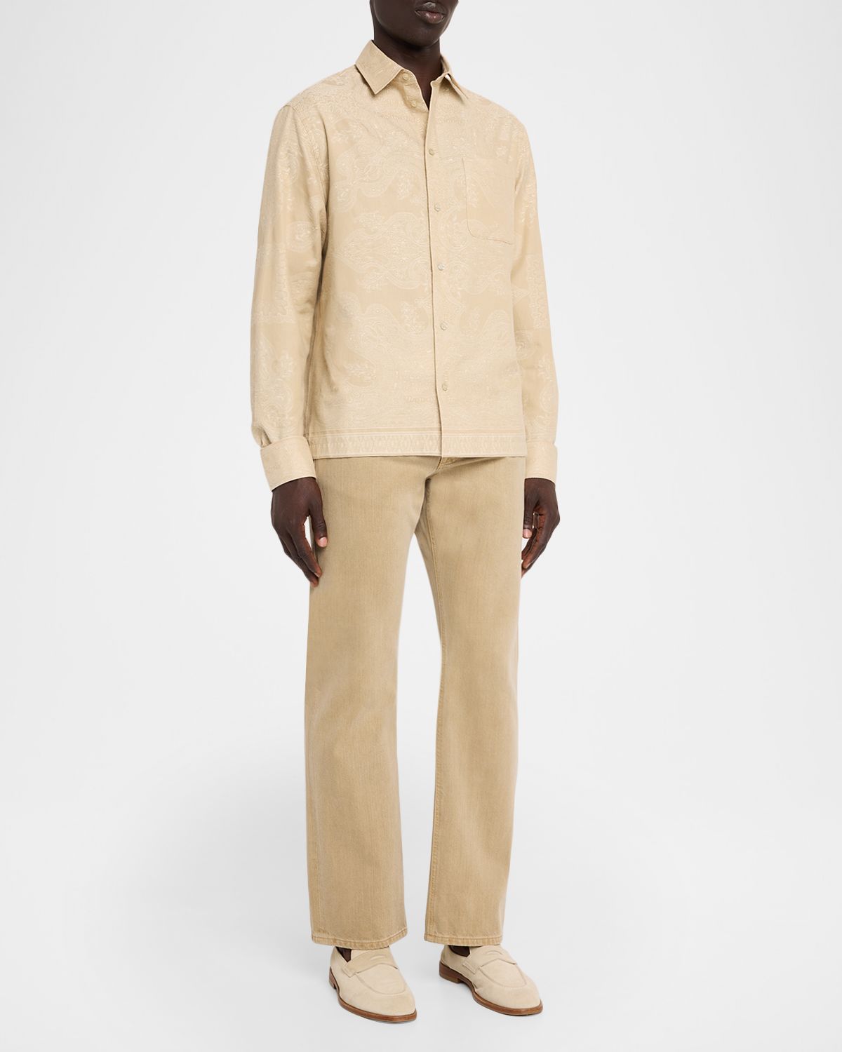 Etro en 's Paisley Jacquard Cotton Button-Down Shirt