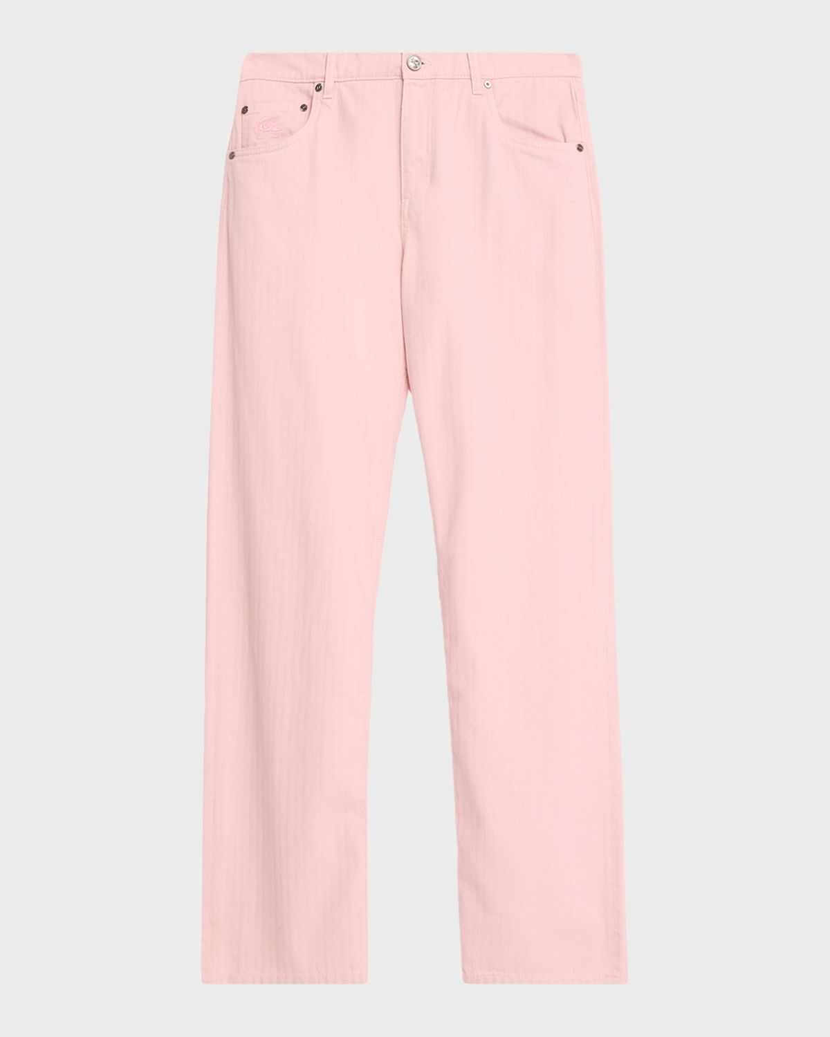 Etro Men 's Cotton Herringbone Straight-Leg Five-Pocket Pants