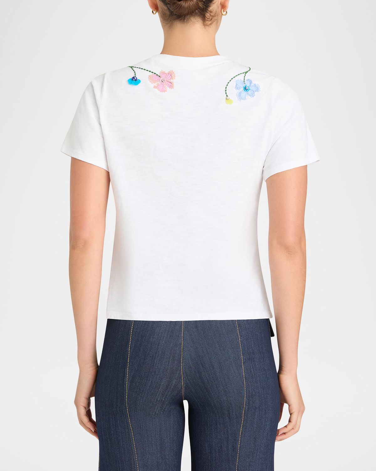 Cinq a Sept Floral Vine Shrunken Tee