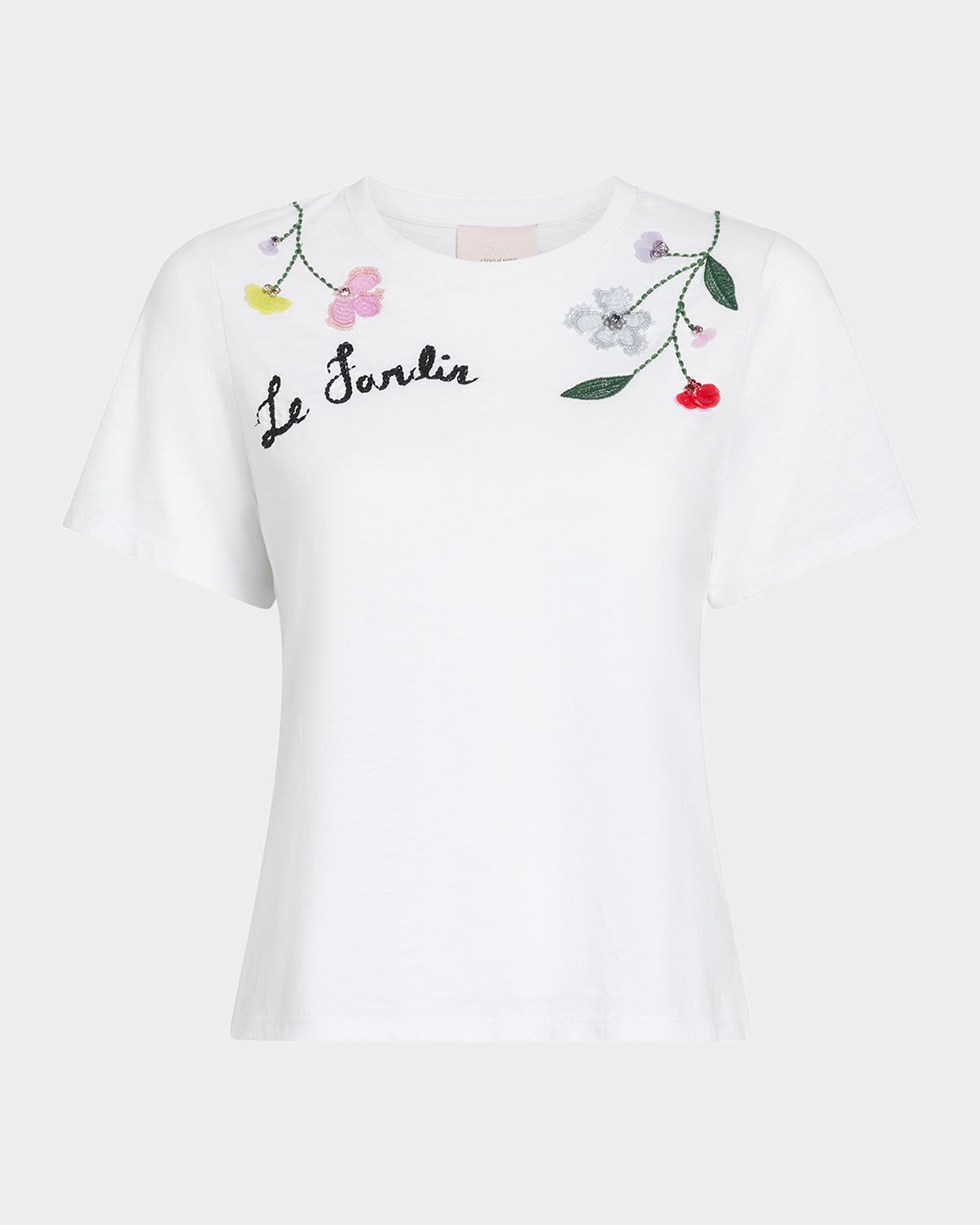 Cinq a Sept Floral Vine Shrunken Tee