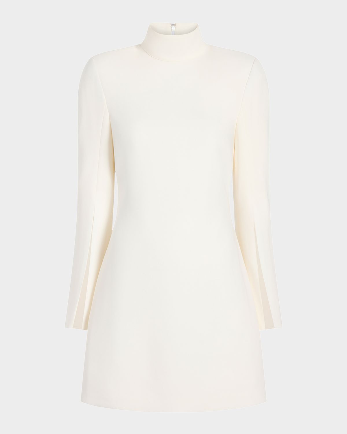 Cinq a Sept Drapey Crepe Mock-Neck Mini Dress