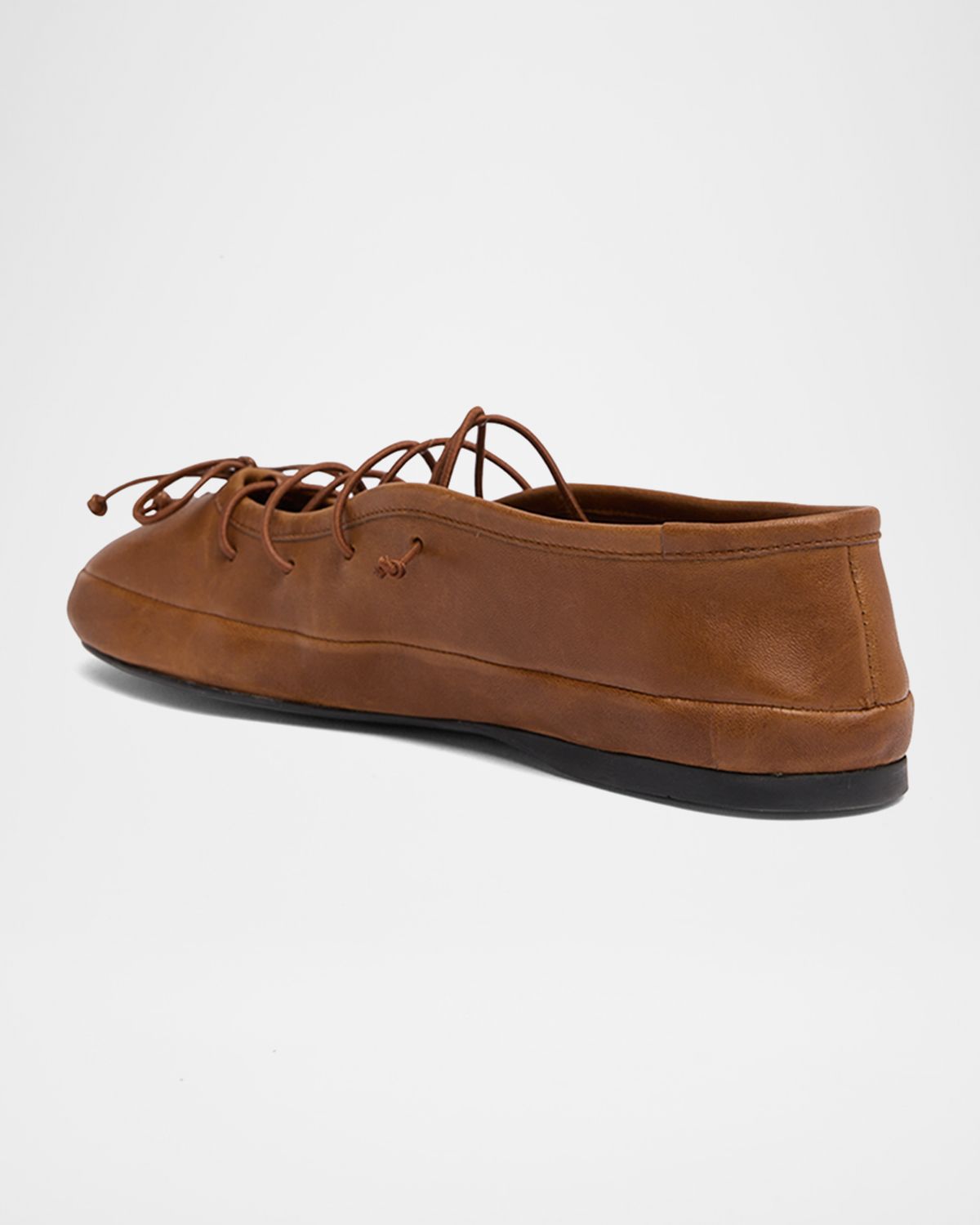 Miu Miu Vitello Leather Lace-Up Ballerina Flats | Thumbnail 4